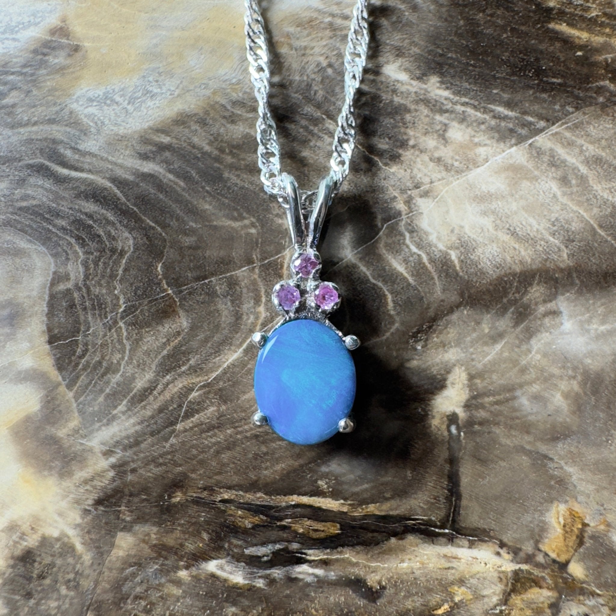 Hamelin Surge ~ 1.1ct Lightning Ridge Black Opal 925 Silver Pendant