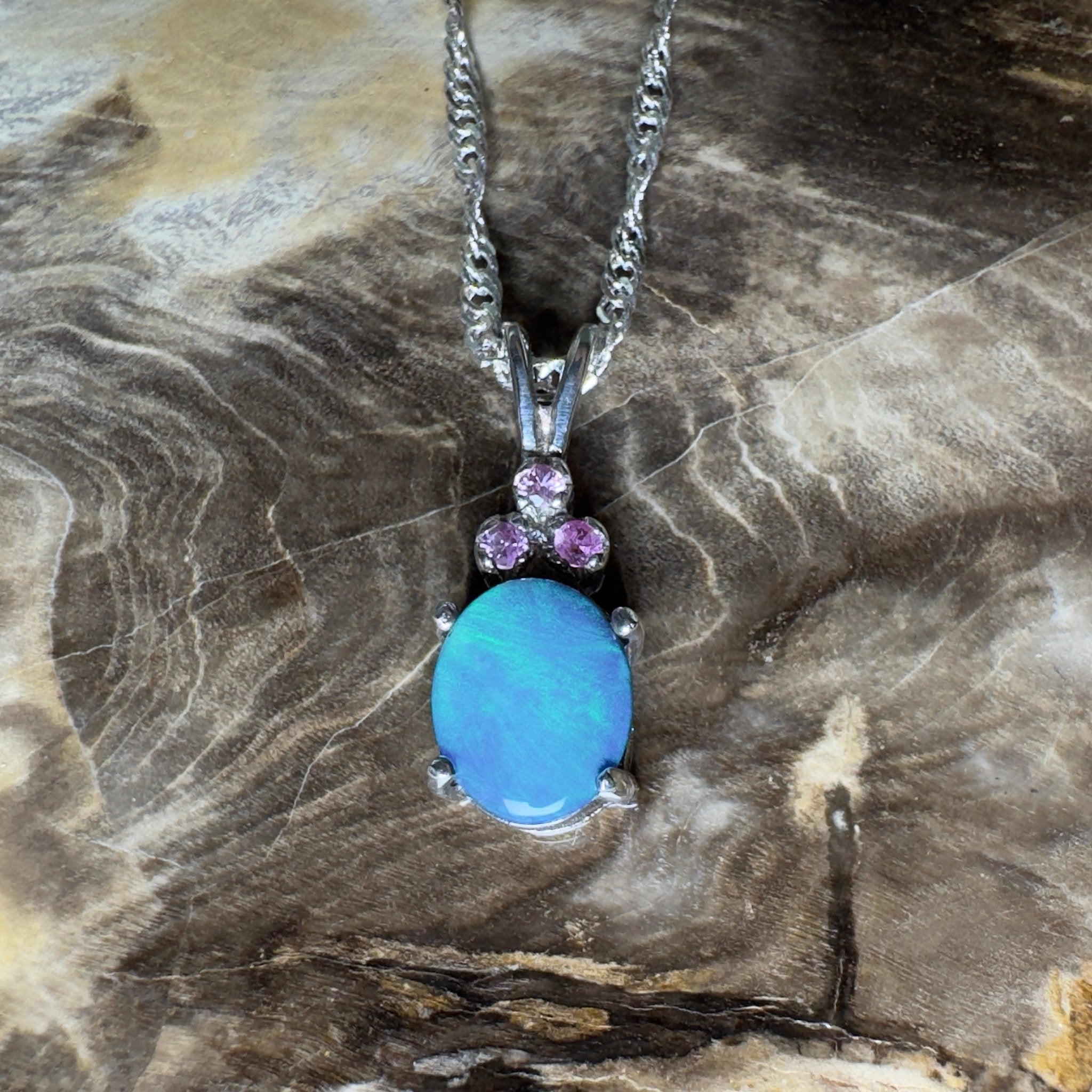 Hamelin Surge ~ 1.1ct Lightning Ridge Black Opal 925 Silver Pendant