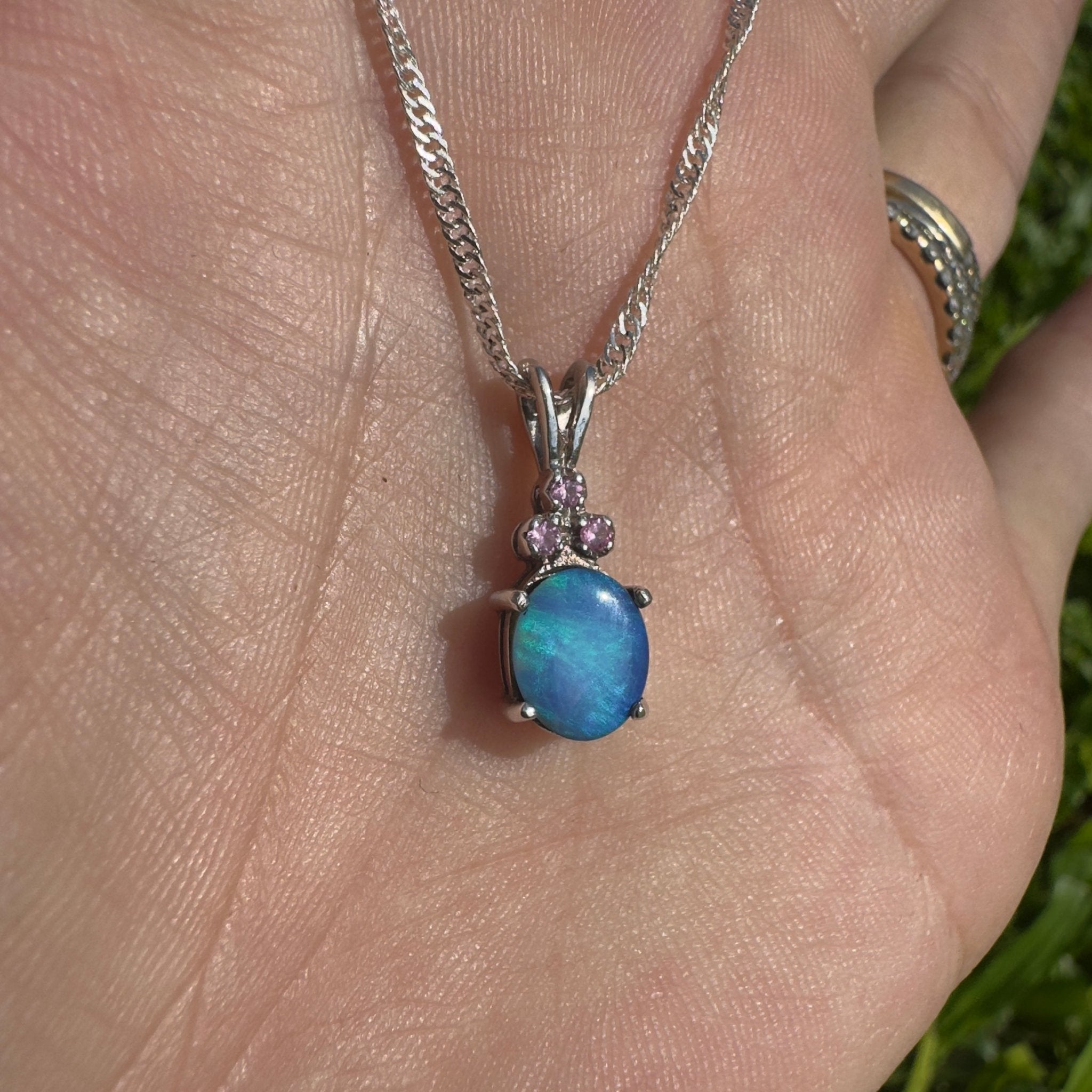 Hamelin Surge ~ 1.1ct Lightning Ridge Black Opal 925 Silver Pendant