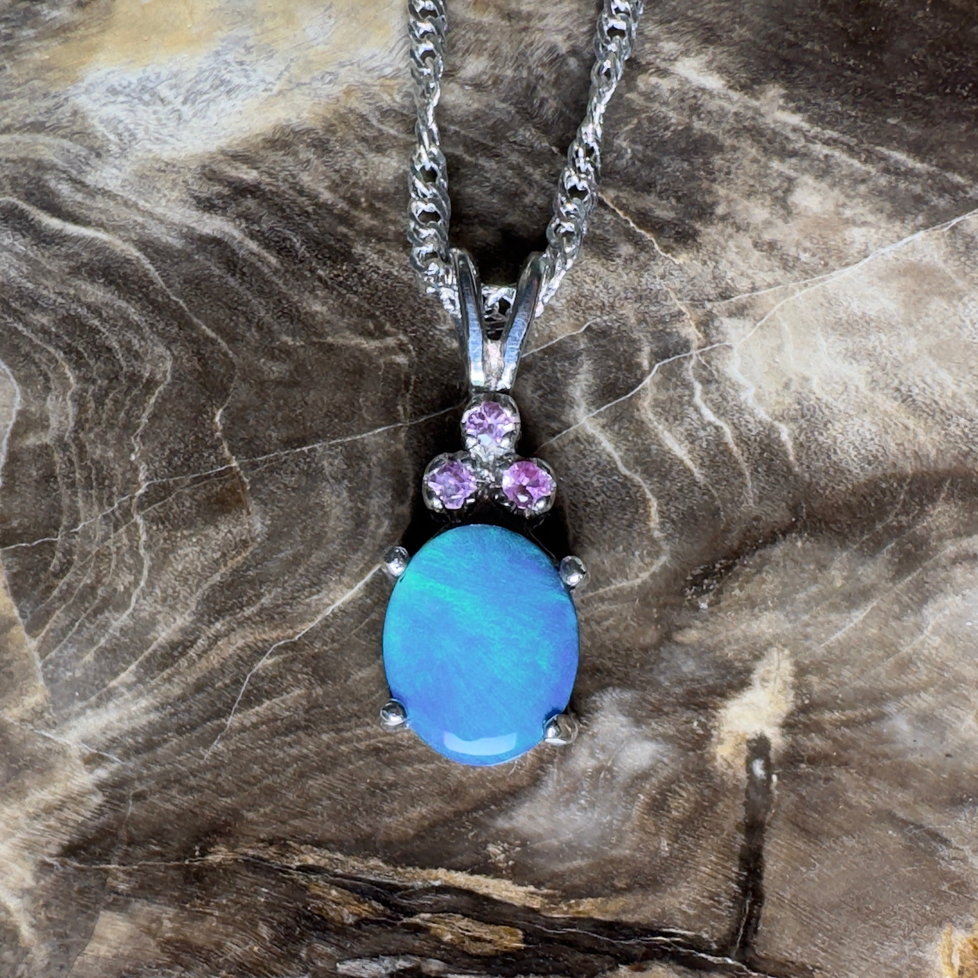 Hamelin Surge ~ 1.1ct Lightning Ridge Black Opal 925 Silver Pendant