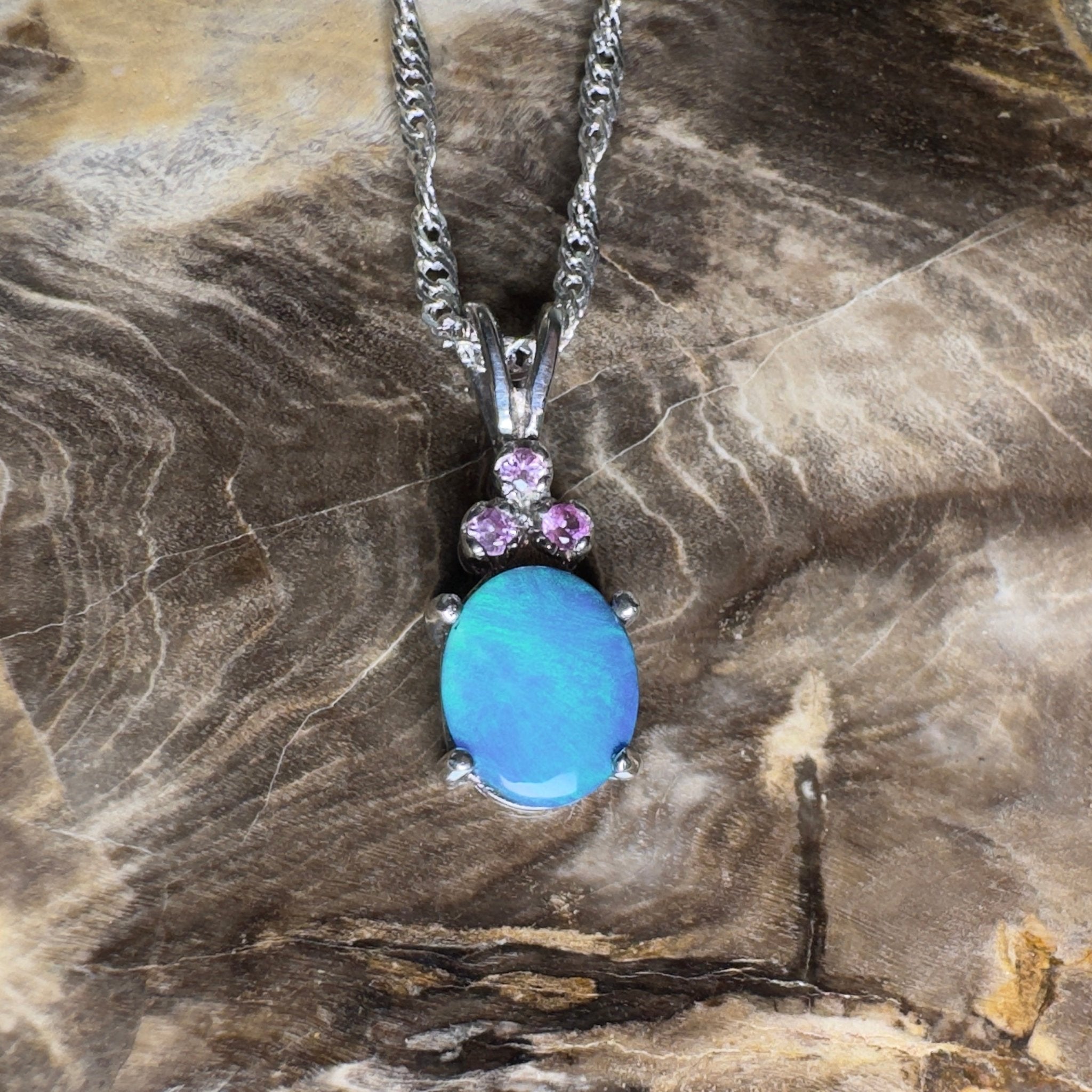 Hamelin Surge ~ 1.1ct Lightning Ridge Black Opal 925 Silver Pendant