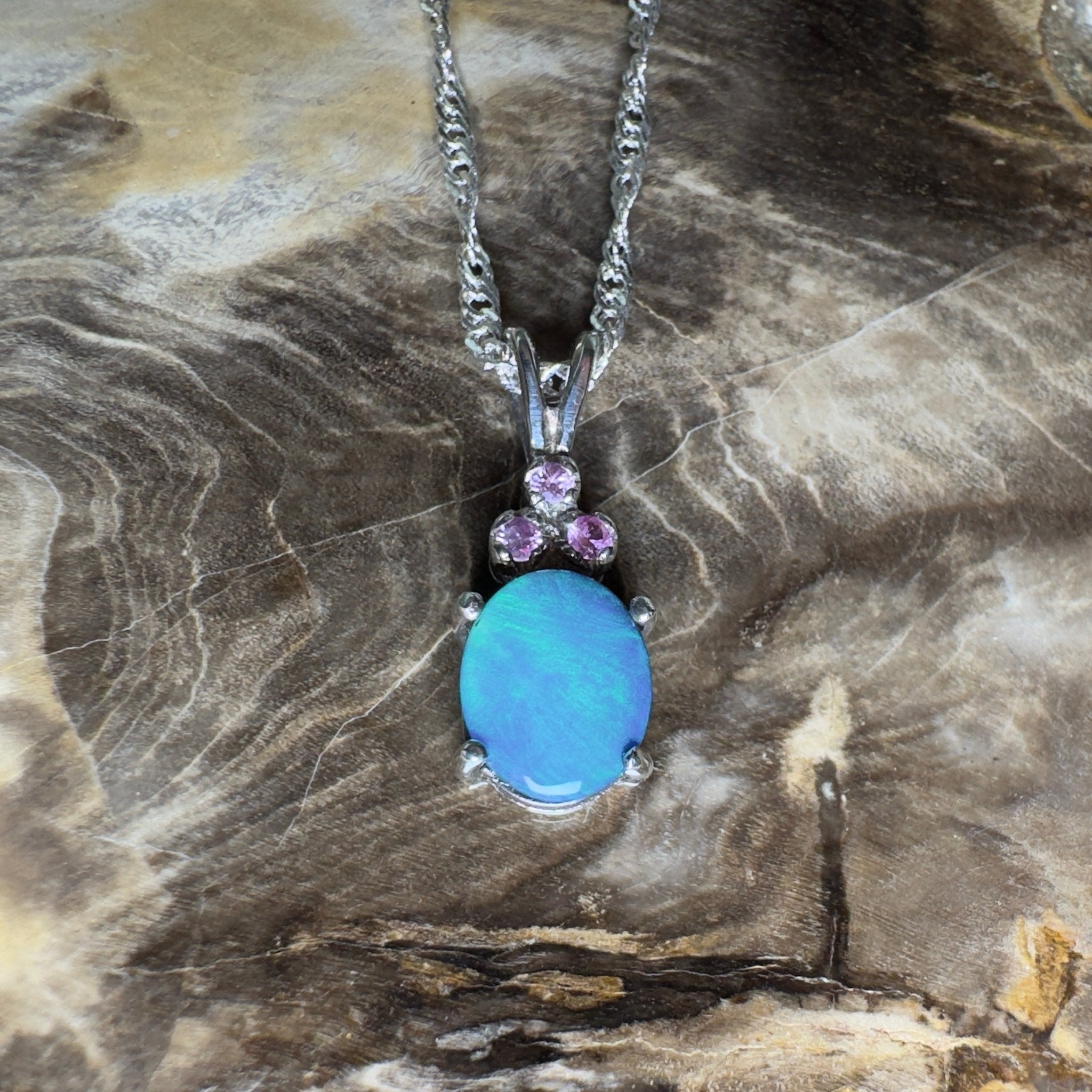 Hamelin Surge ~ 1.1ct Lightning Ridge Black Opal 925 Silver Pendant