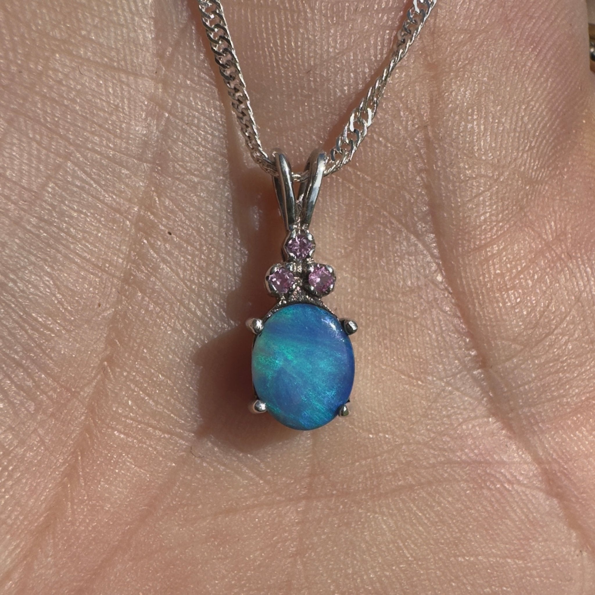 Hamelin Surge ~ 1.1ct Lightning Ridge Black Opal 925 Silver Pendant