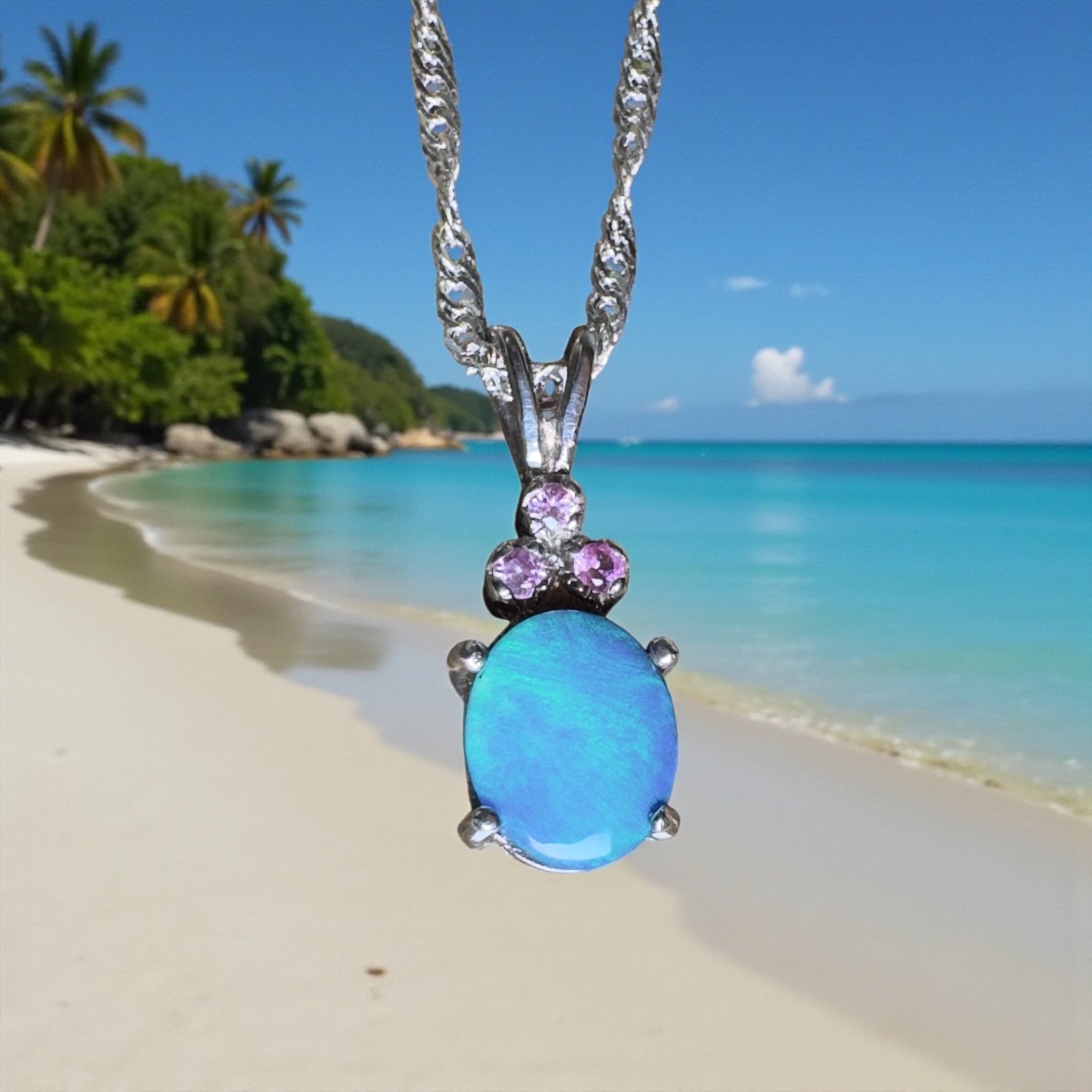 Hamelin Surge ~ 1.1ct Lightning Ridge Black Opal 925 Silver Pendant