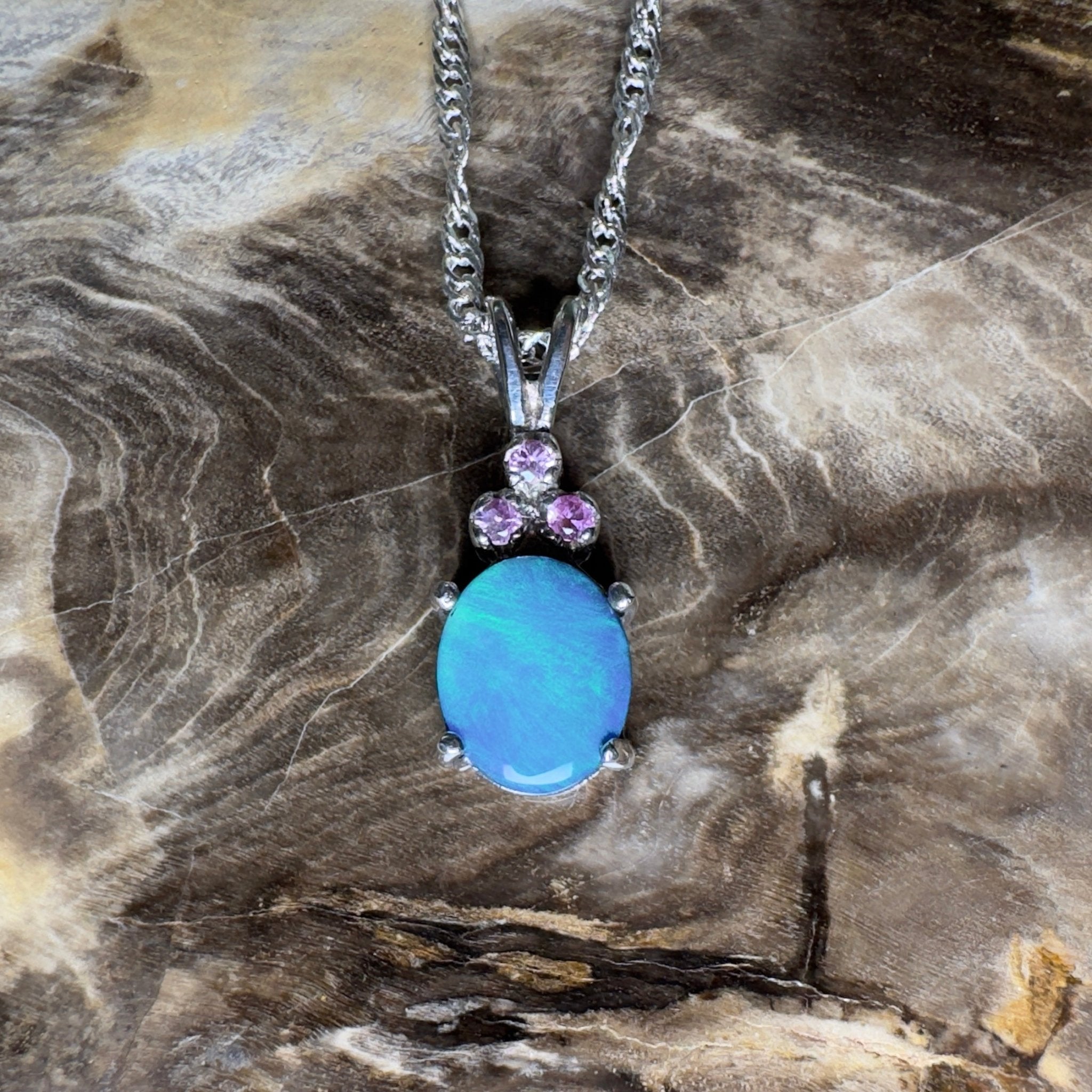 Hamelin Surge ~ 1.1ct Lightning Ridge Black Opal 925 Silver Pendant