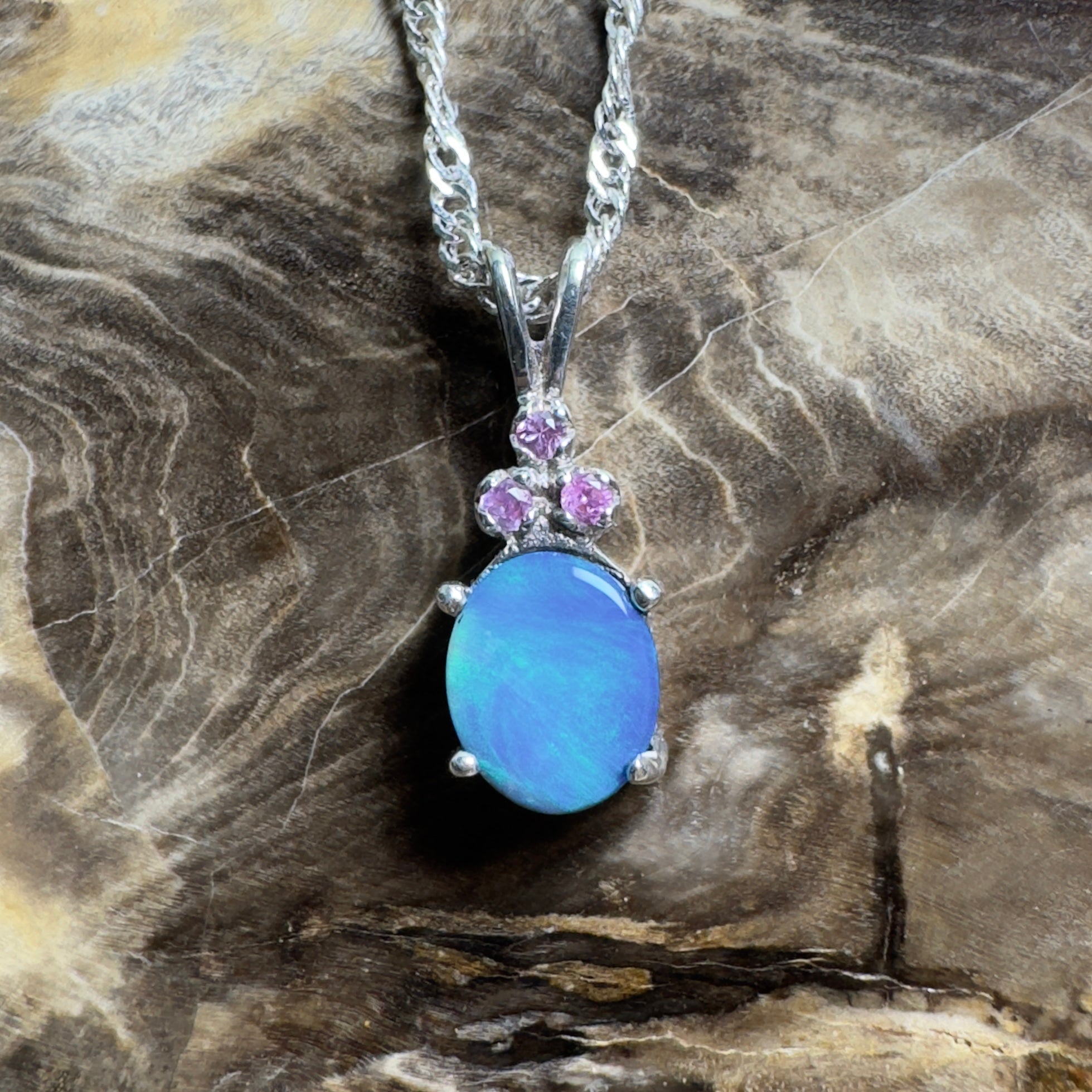 Hamelin Surge ~ 1.1ct Lightning Ridge Black Opal 925 Silver Pendant