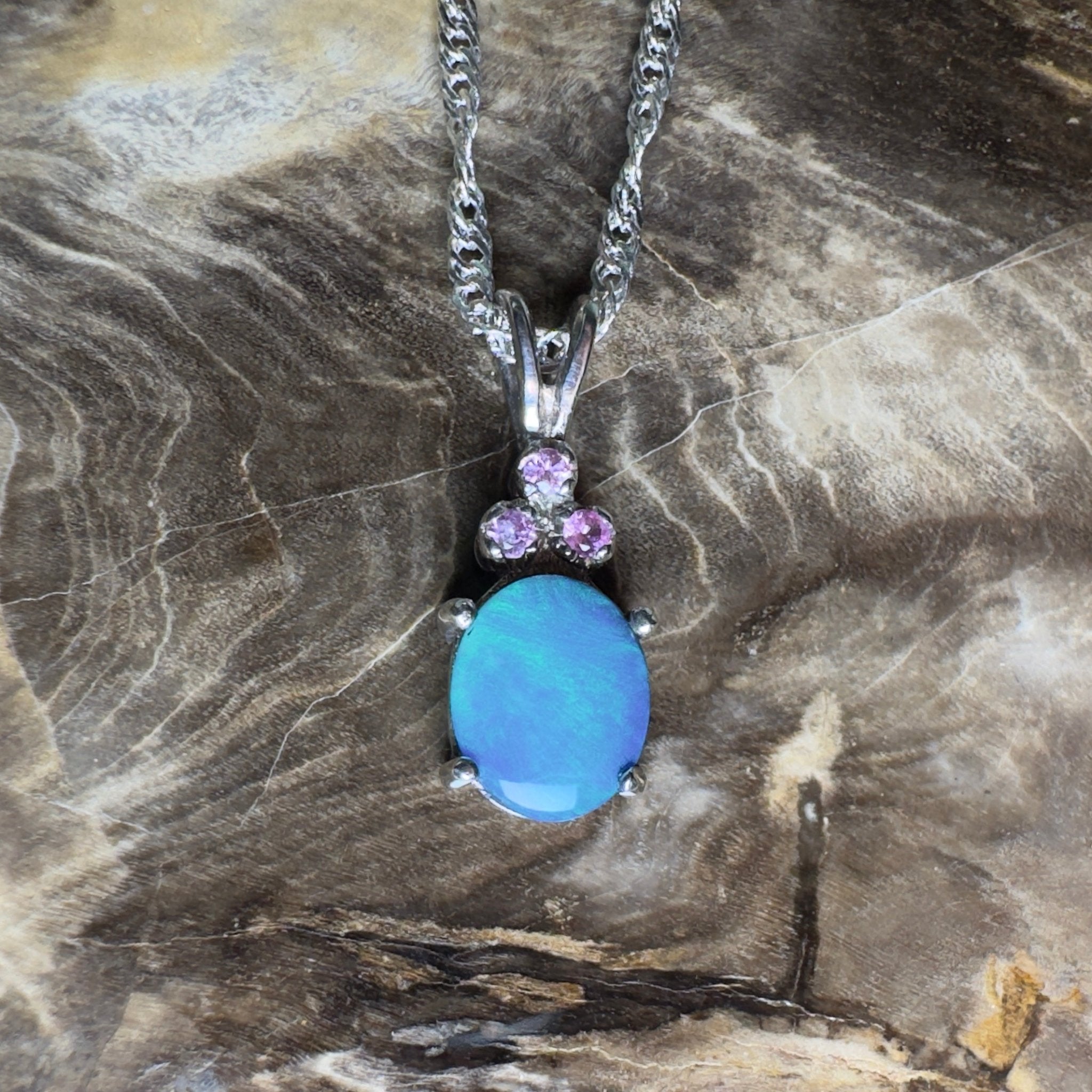 Hamelin Surge ~ 1.1ct Lightning Ridge Black Opal 925 Silver Pendant