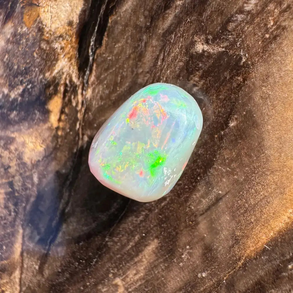 Iridescent opal cabochon from Hand-Cut Solid Lightning Ridge Opal 2.4 carats
