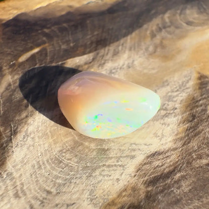 Polished Lightning Ridge Opal gemstone with iridescent flashes in the Hand-Cut Solid 4.1carat product