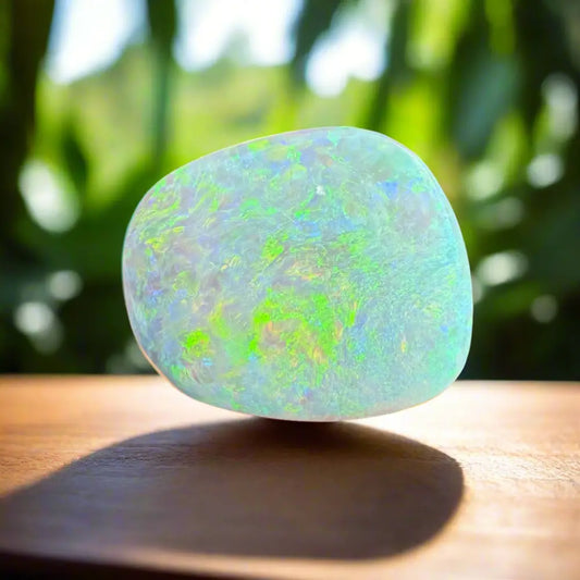 Iridescent Opal gemstone from Lightning Ridge in the Hand-Cut Solid 5.7 Carat product