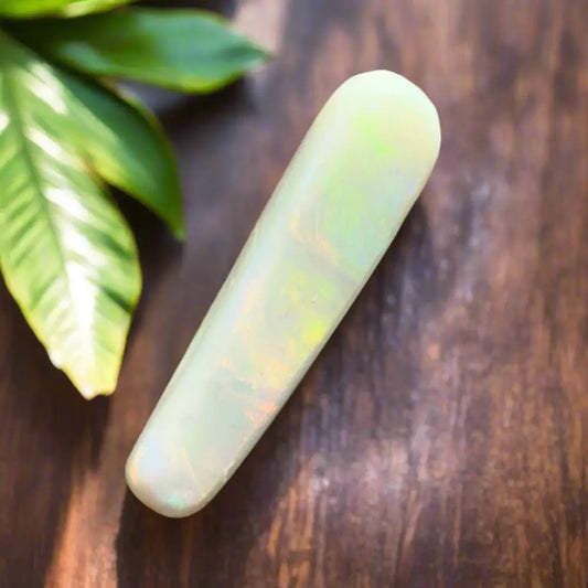 Polished White Opal Wand from Hand-Cut Solid Lightning Ridge Opal 7.5 Carat Product