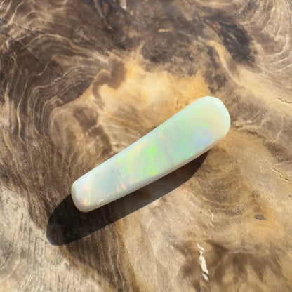 Iridescent white opal wand from Hand-Cut Solid Lightning Ridge Opal 7.5 carats