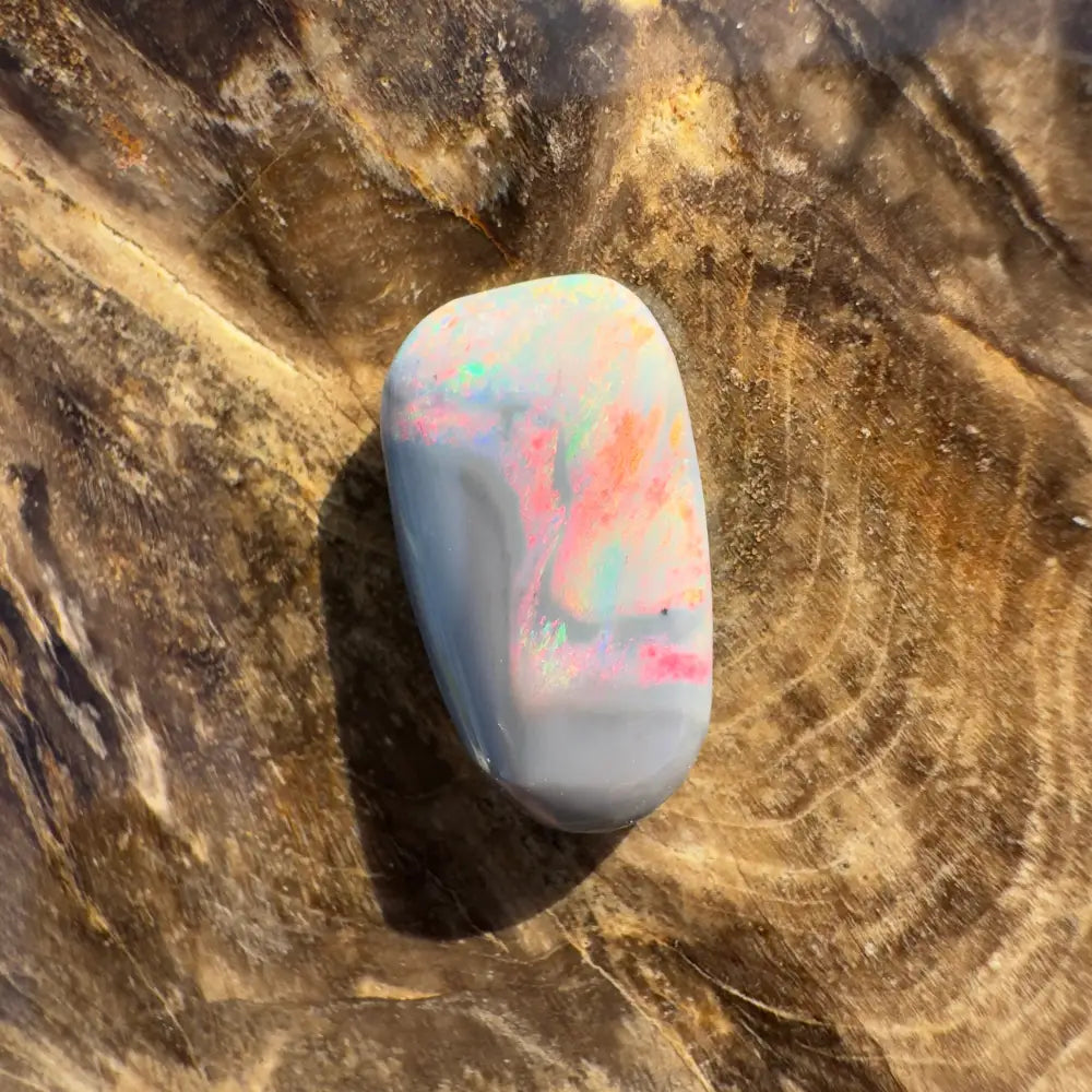 Iridescent opal cabochon from Hand-Cut Solid Lightning Ridge Semi Black Opal 2.8carat
