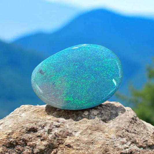 Hand - Cut Solid Lightning Ridge Semi Black Opal 2.0carat