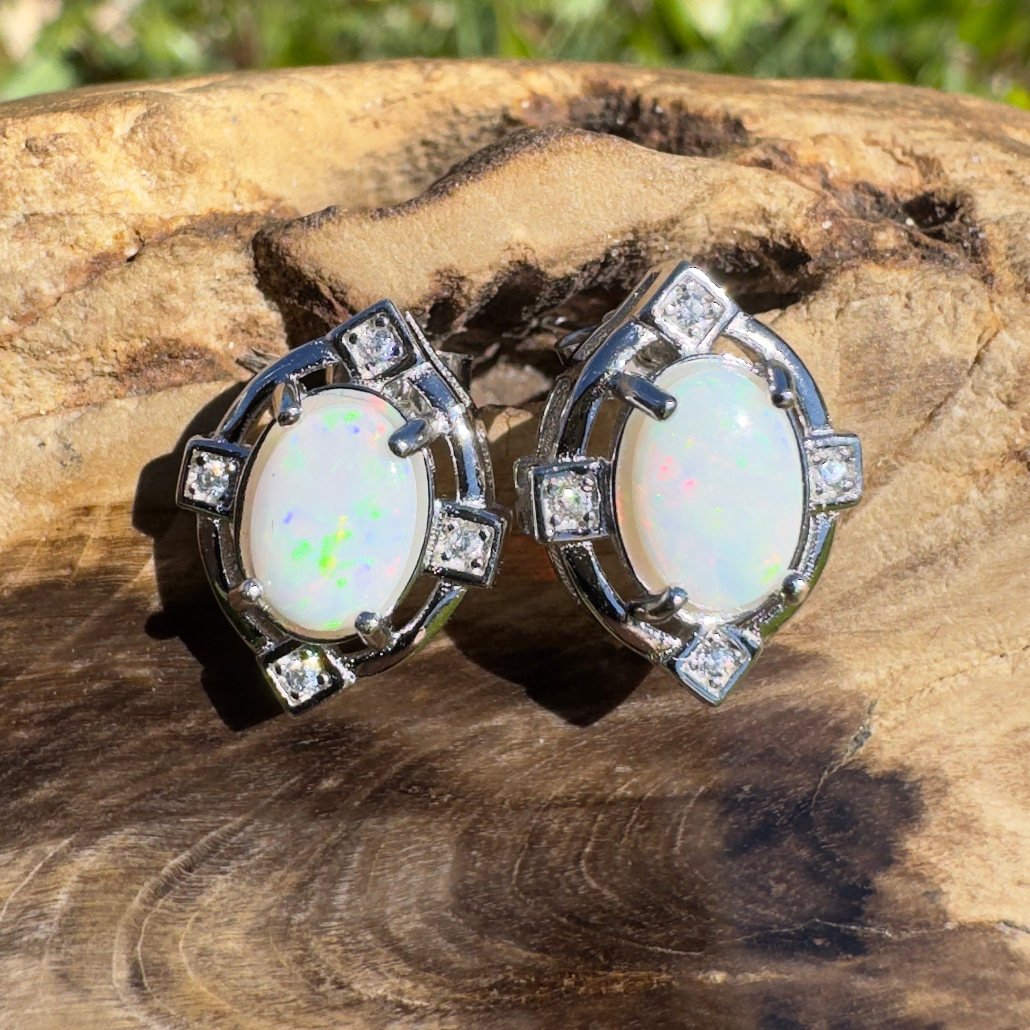 Hinchinbrook Flow - 1.4ct Coober Pedy Opal 925 Silver Earrings
