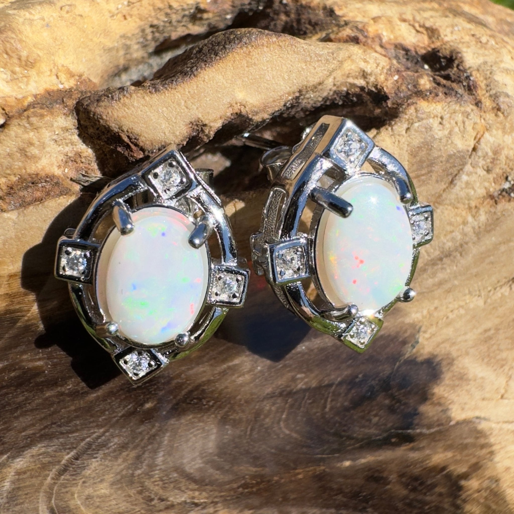 Hinchinbrook Flow - 1.4ct Coober Pedy Opal 925 Silver Earrings