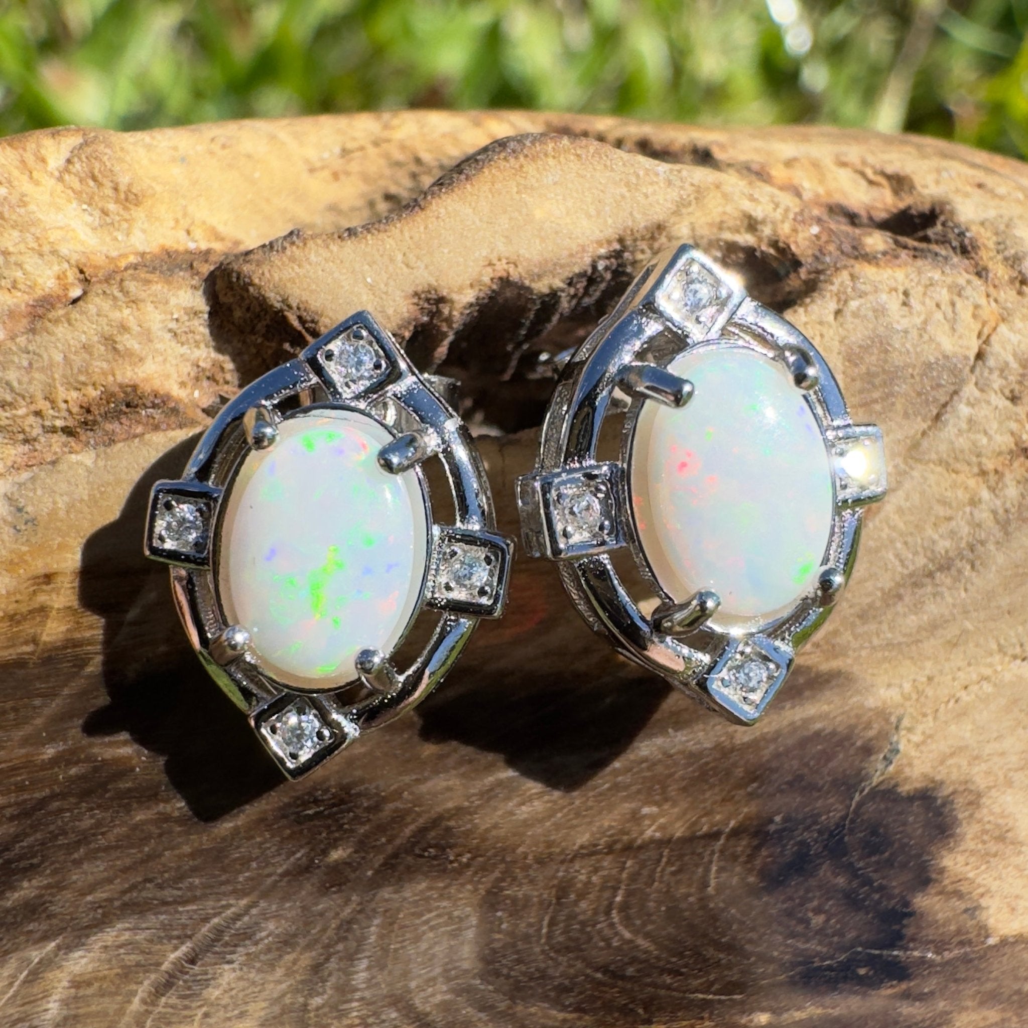 Hinchinbrook Flow - 1.4ct Coober Pedy Opal 925 Silver Earrings