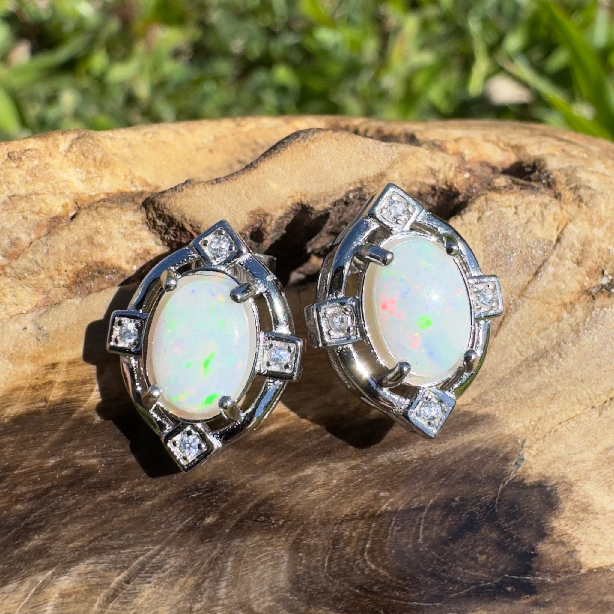 Hinchinbrook Flow - 1.4ct Coober Pedy Opal 925 Silver Earrings