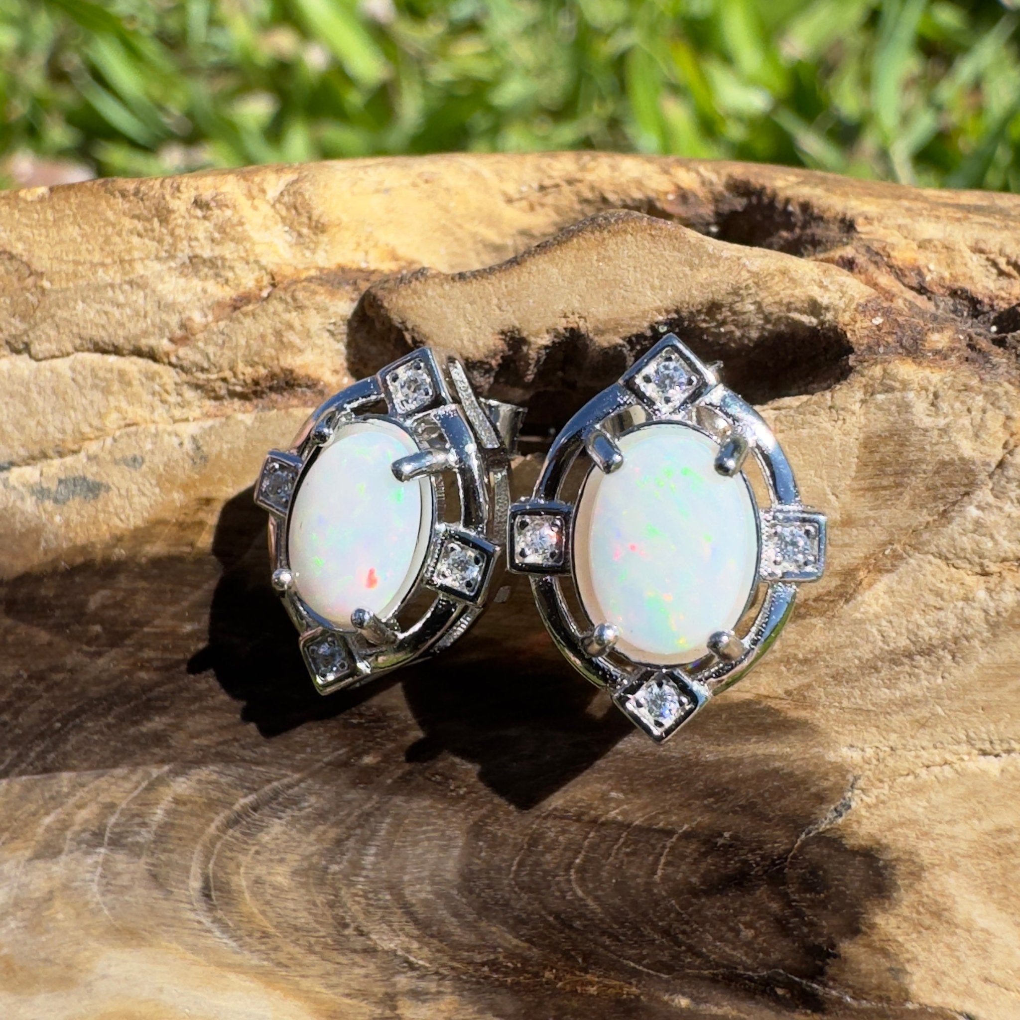 Hinchinbrook Flow - 1.4ct Coober Pedy Opal 925 Silver Earrings