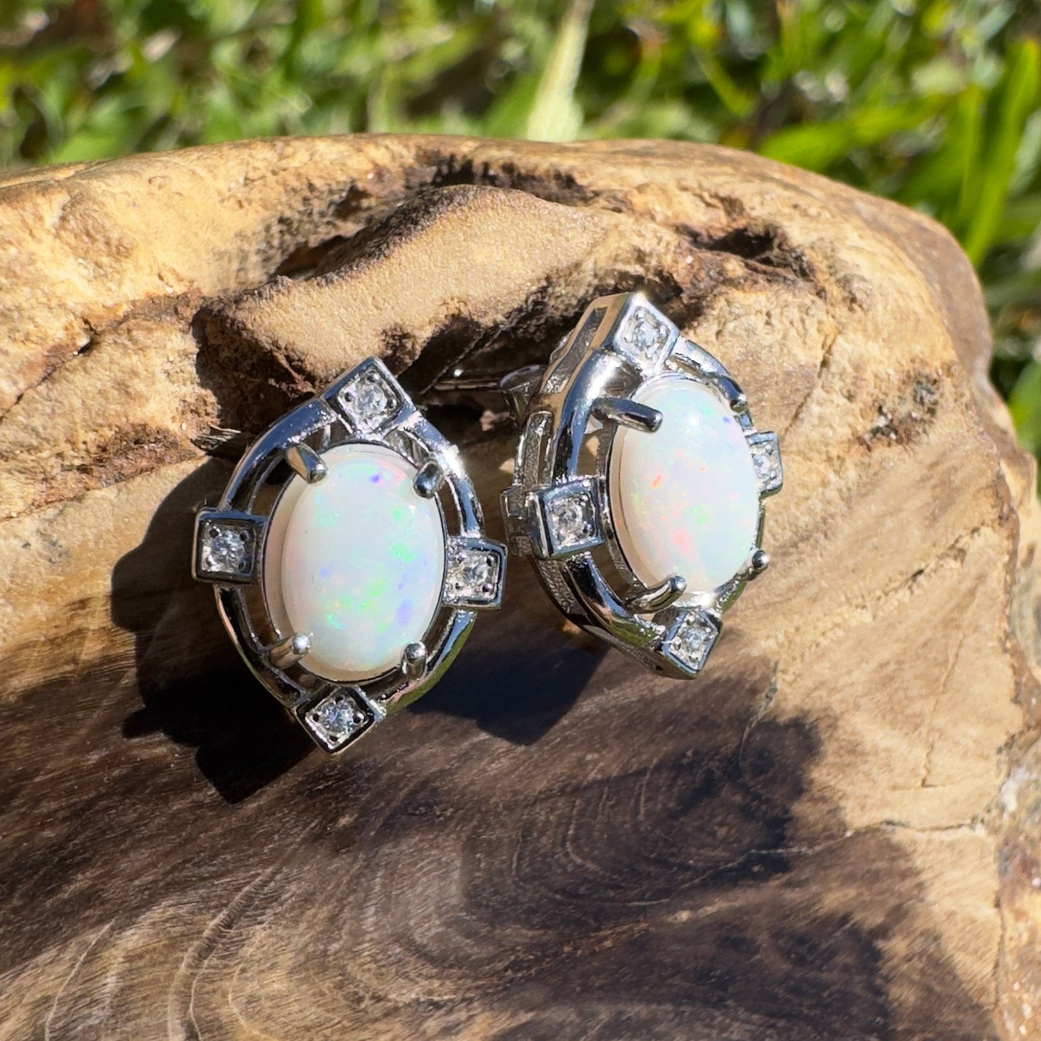 Hinchinbrook Flow - 1.4ct Coober Pedy Opal 925 Silver Earrings