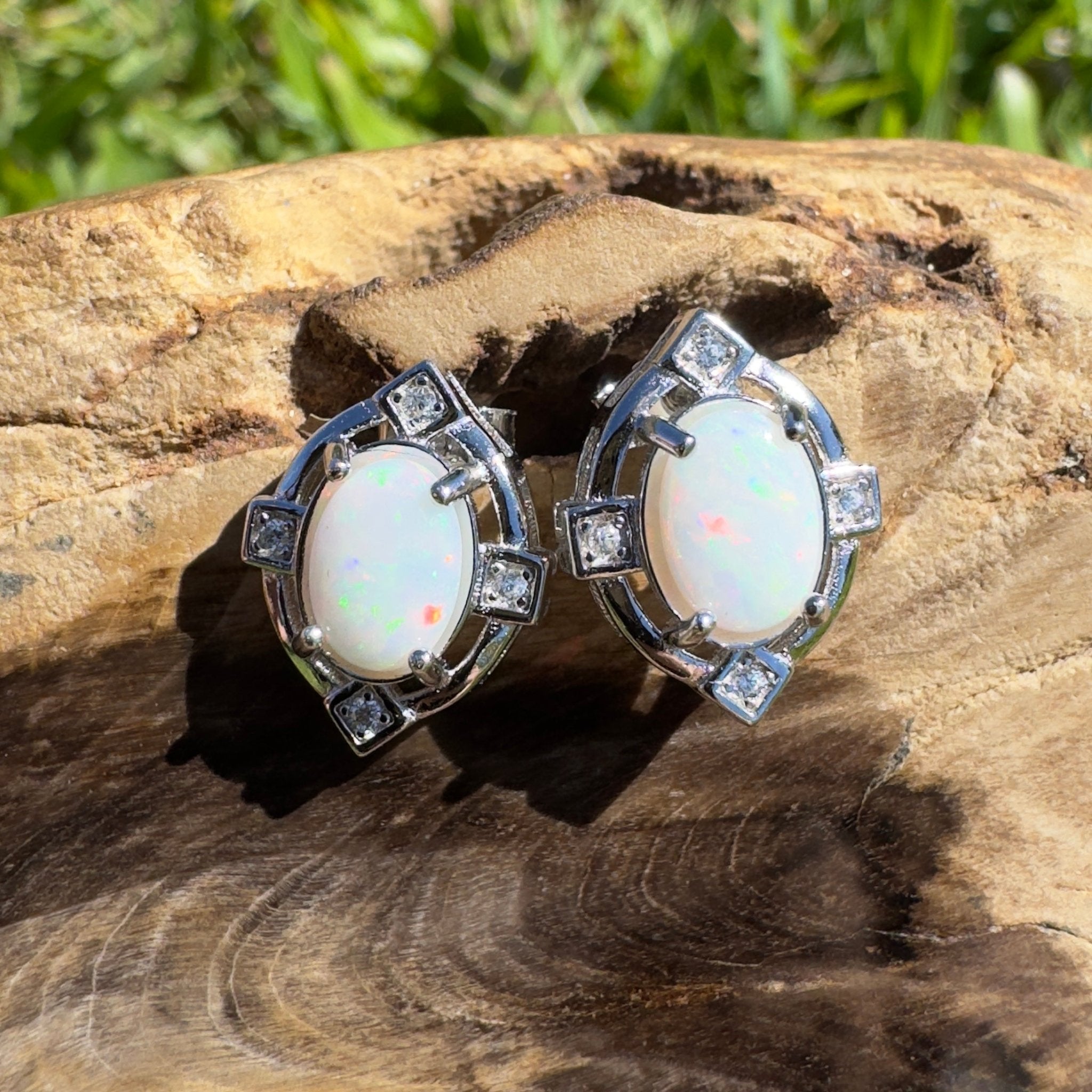 Hinchinbrook Flow - 1.4ct Coober Pedy Opal 925 Silver Earrings