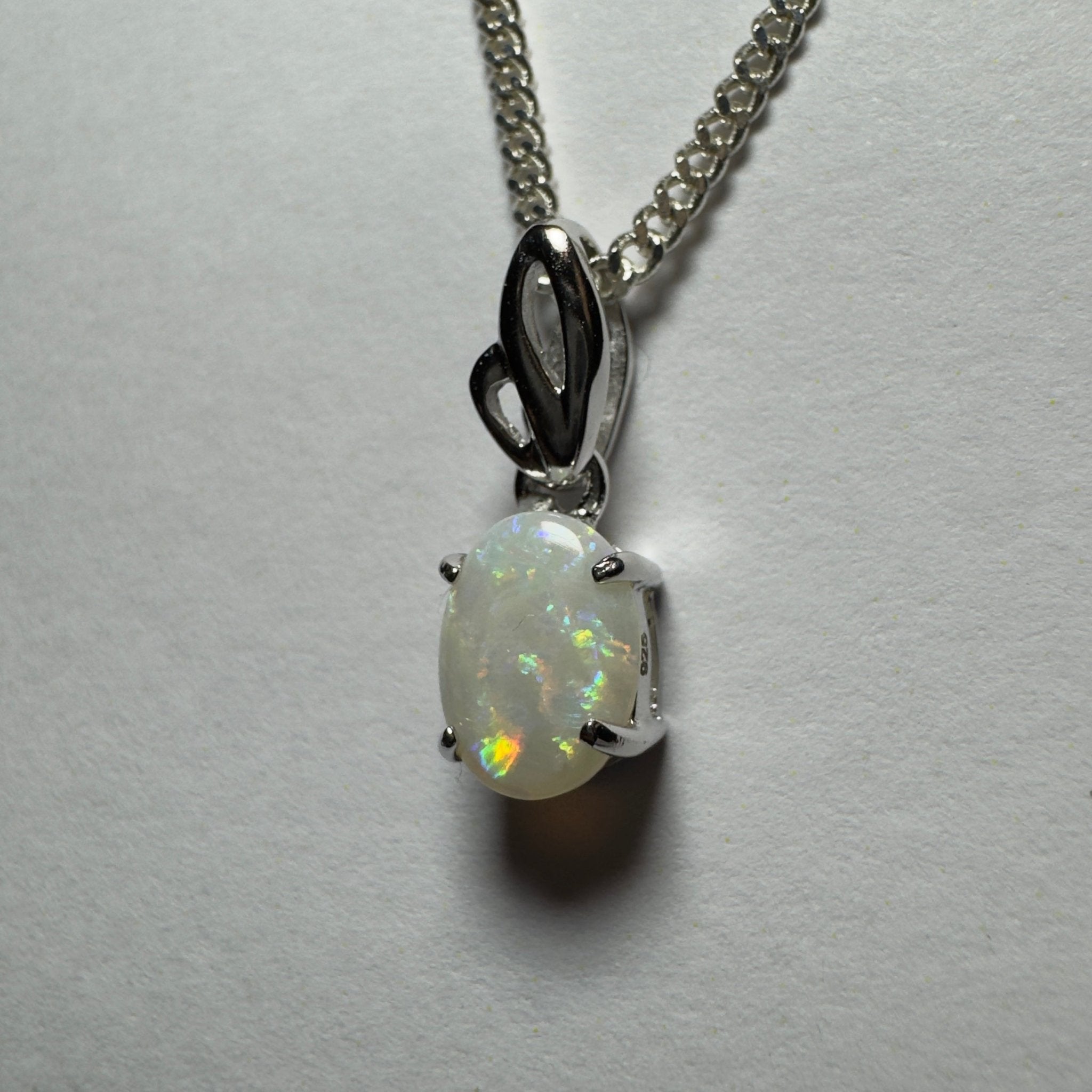 Hyams Beach Honey ~ 0.9ct Coober Pedy Opal 925 Silver Pendant