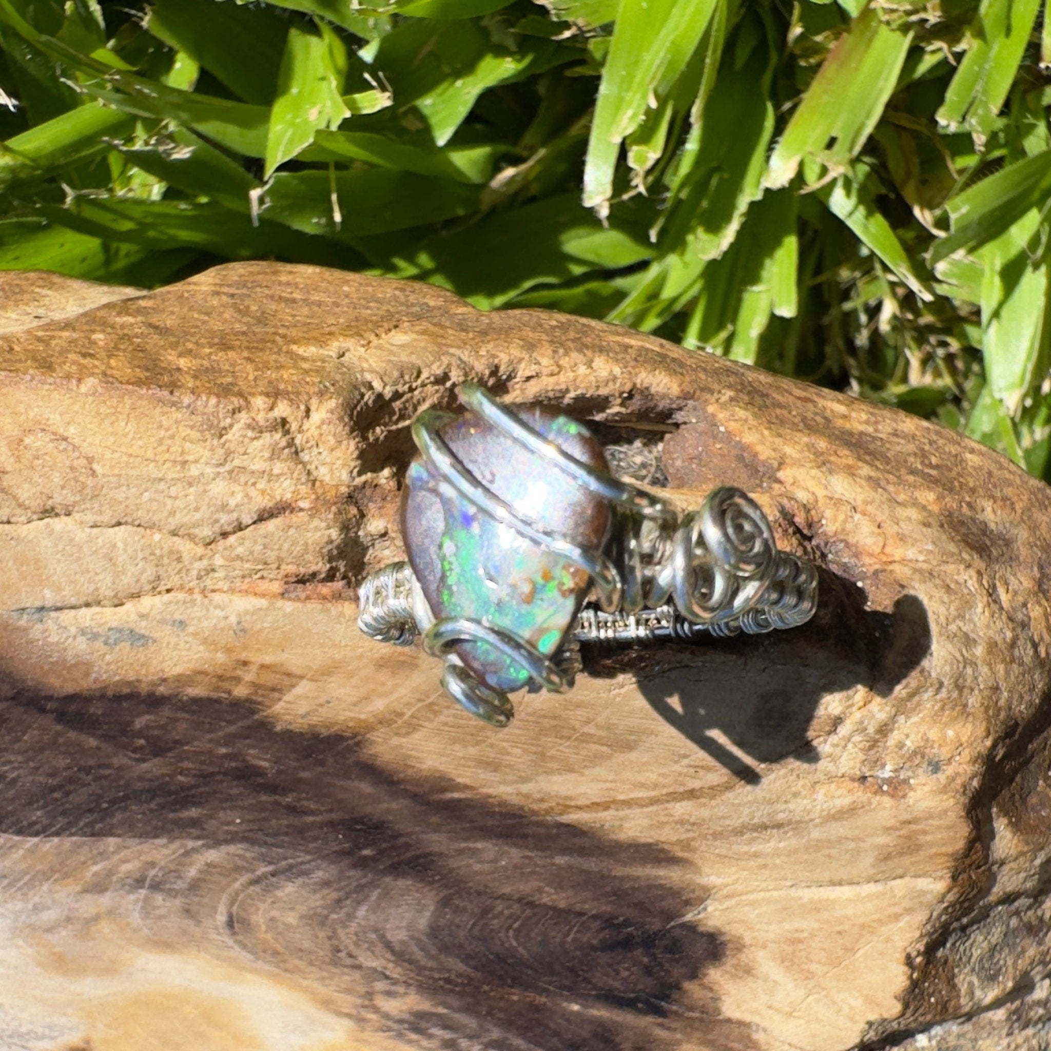 Ironstone Twist – 5.2ct Queensland Boulder Opal Ring