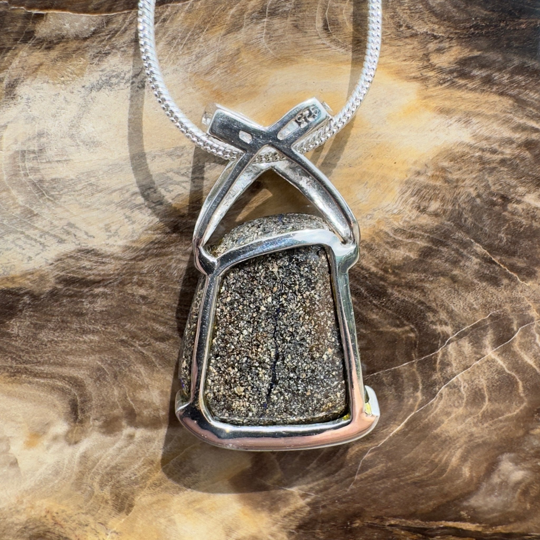 Isa Range Skyline ~ Queensland Boulder Opal 925 Sterling Silver Pendant Necklace