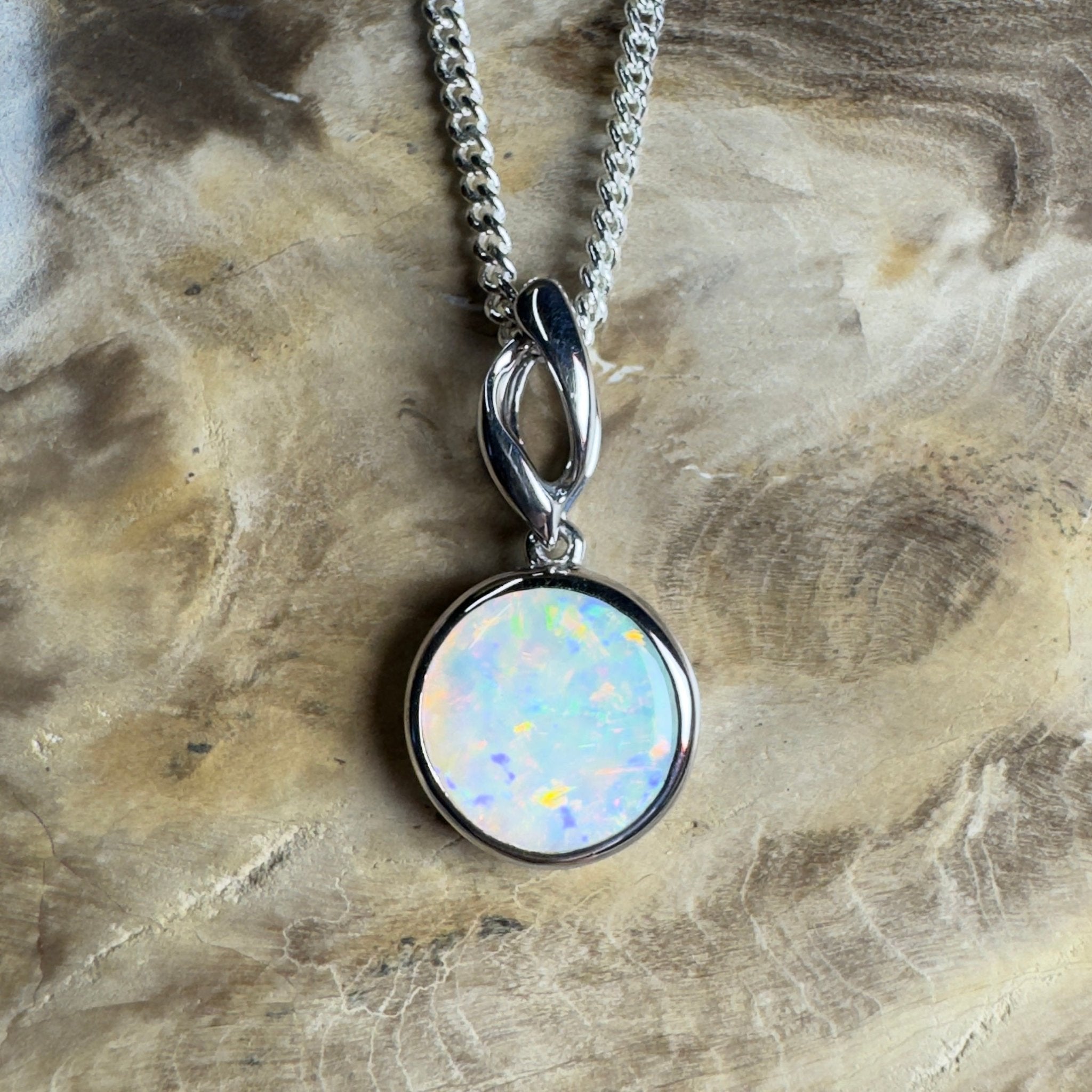 Kakadu Firestorm ~ 1.8ct Coober Pedy Opal 925 Silver Pendant