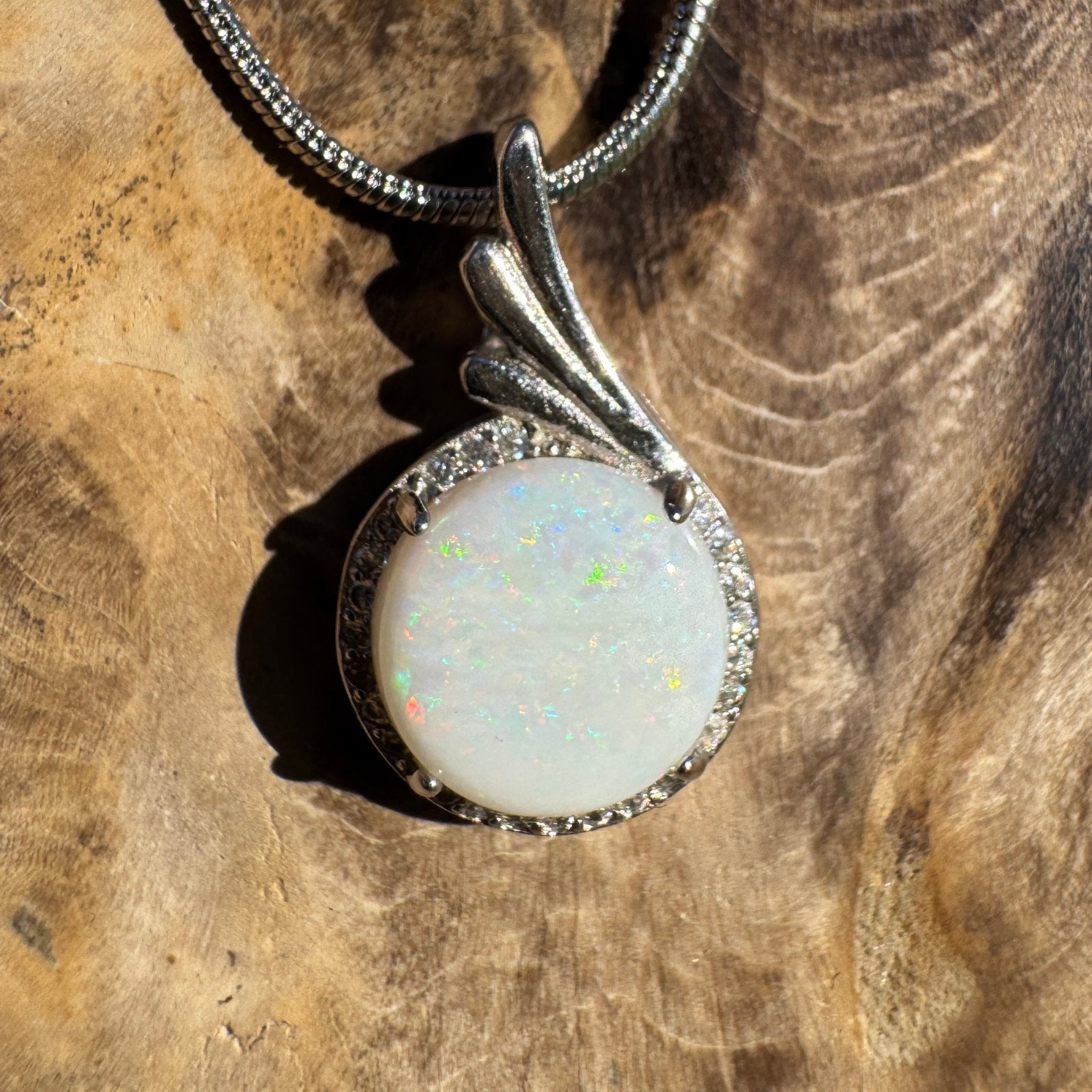Kalbarri Mist - 2.1ct Coober Pedy Opal 925 Silver Pendant