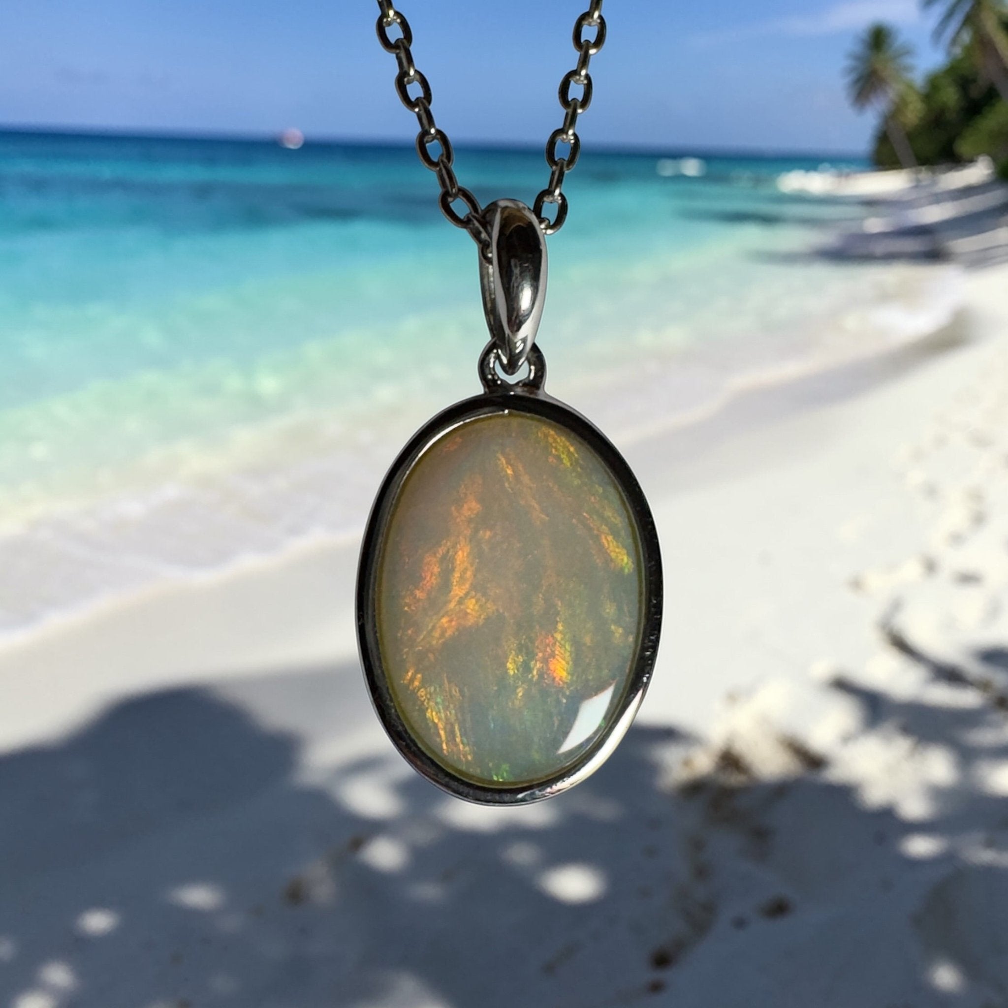 Karijini Sun ~ 2.9ct Coober Pedy Opal 925 Silver Pendant