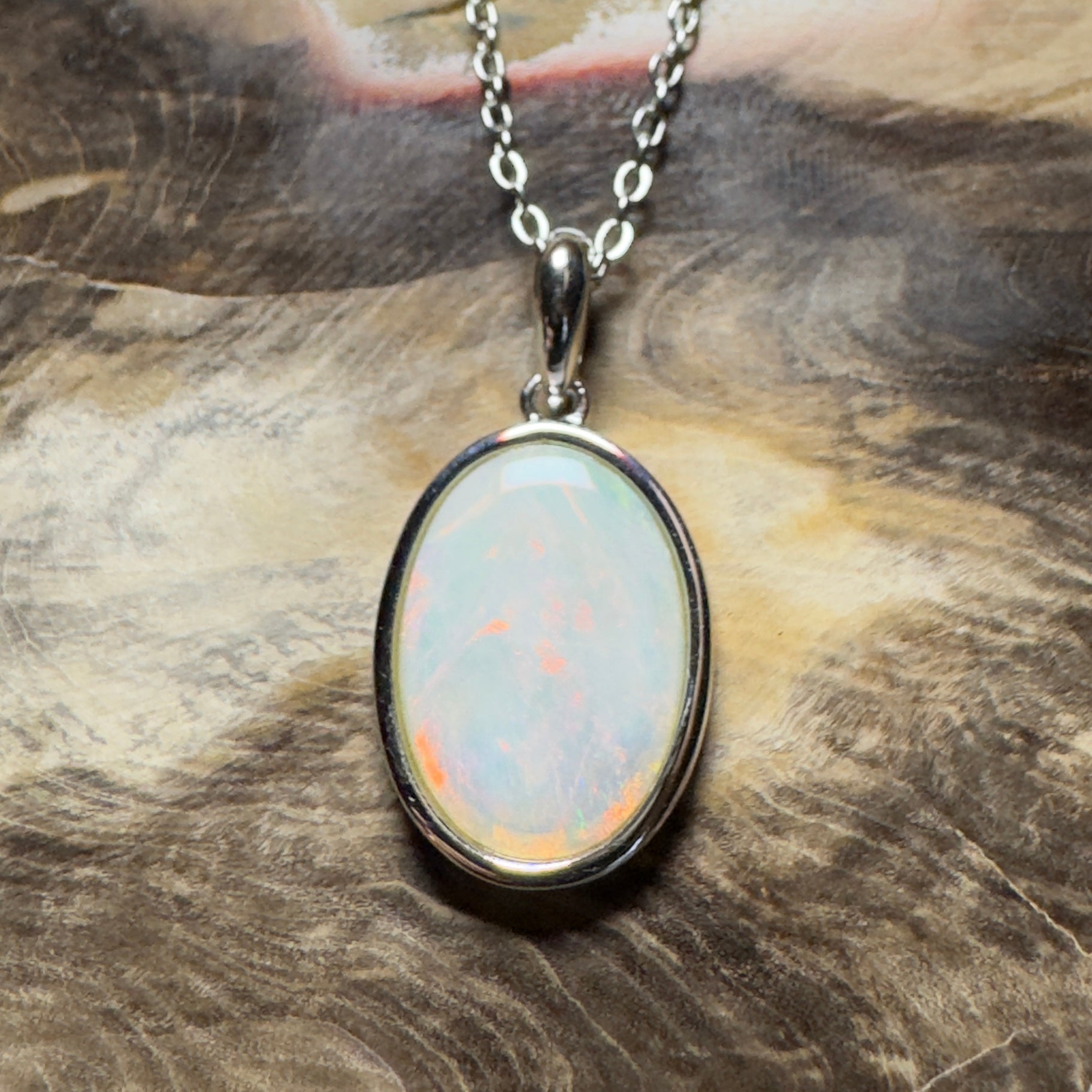 Karijini Sun ~ 2.9ct Coober Pedy Opal 925 Silver Pendant