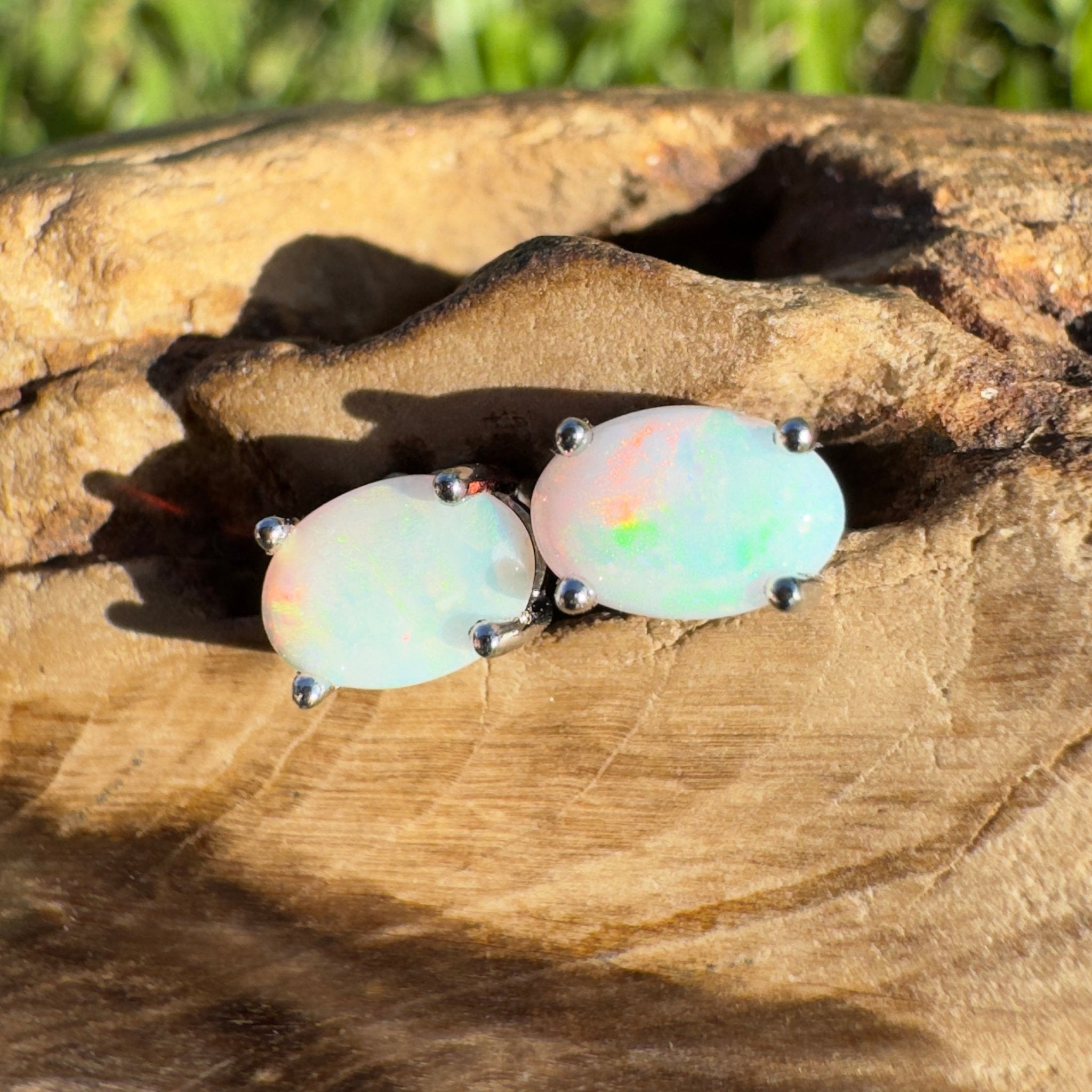 Kata Tjuta Colour ~ 0.6ct Coober Pedy Opal Sterling Silver Earrings (Copy)