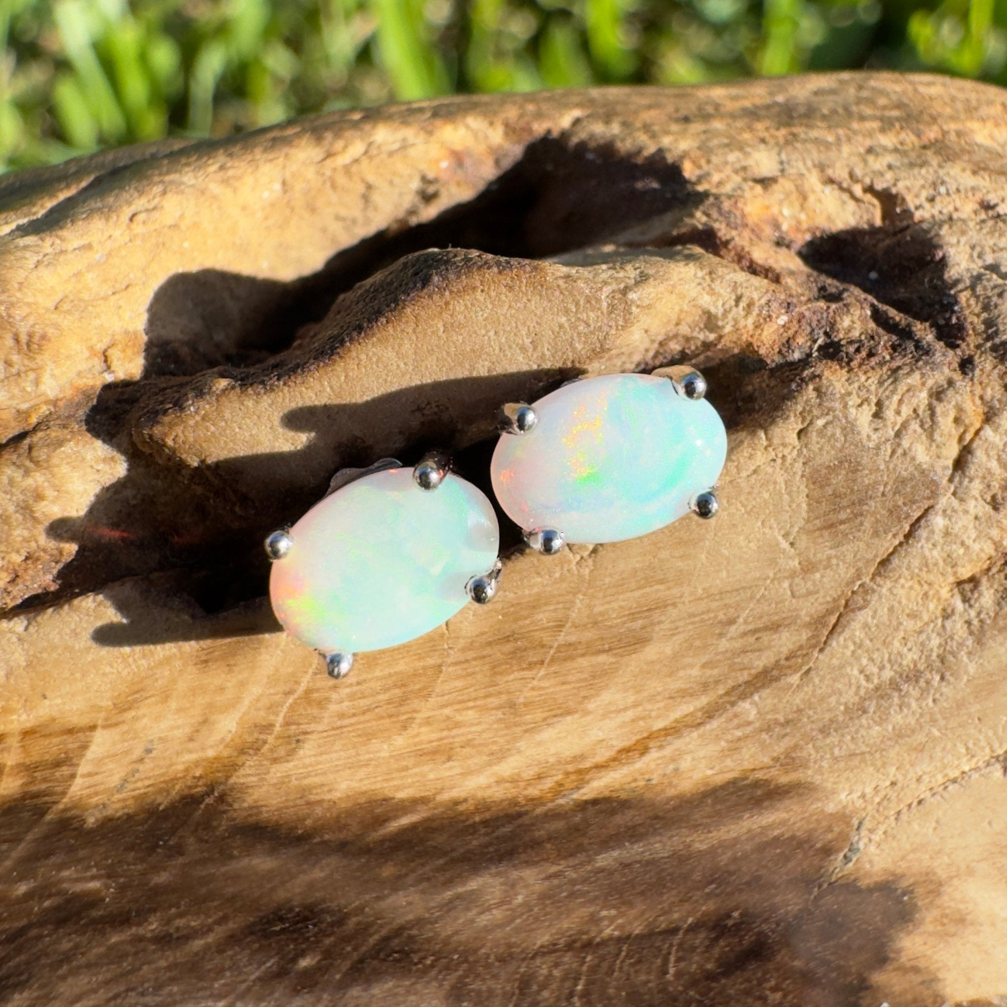 Kata Tjuta Colour ~ 0.6ct Coober Pedy Opal Sterling Silver Earrings (Copy)