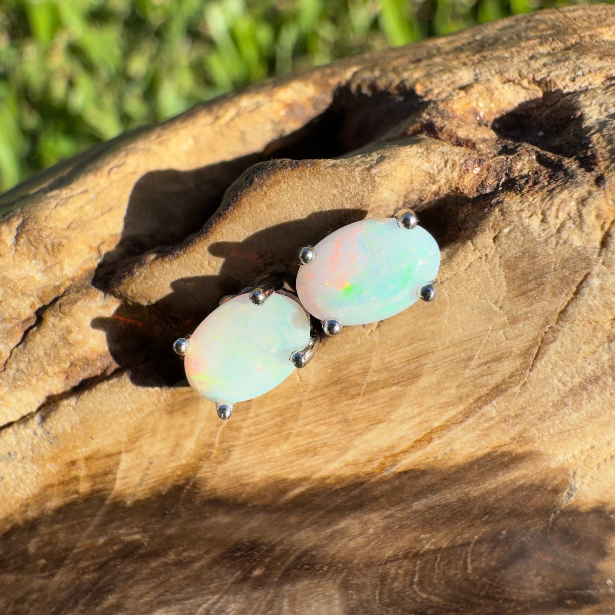 Kata Tjuta Colour ~ 0.6ct Coober Pedy Opal Sterling Silver Earrings (Copy)