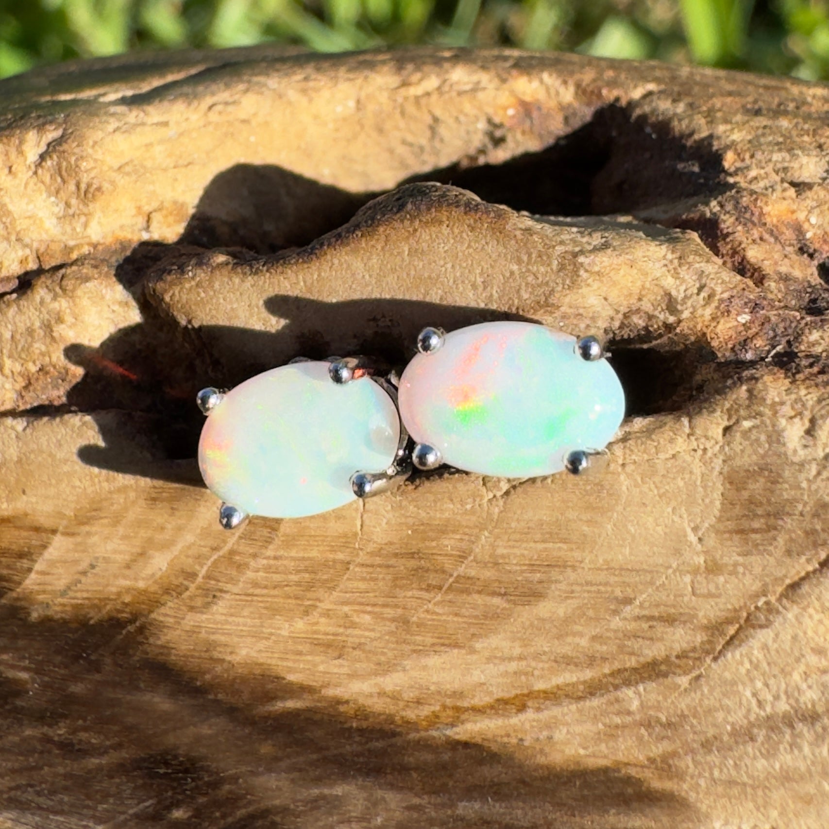 Kata Tjuta Colour ~ 0.6ct Coober Pedy Opal Sterling Silver Earrings (Copy)