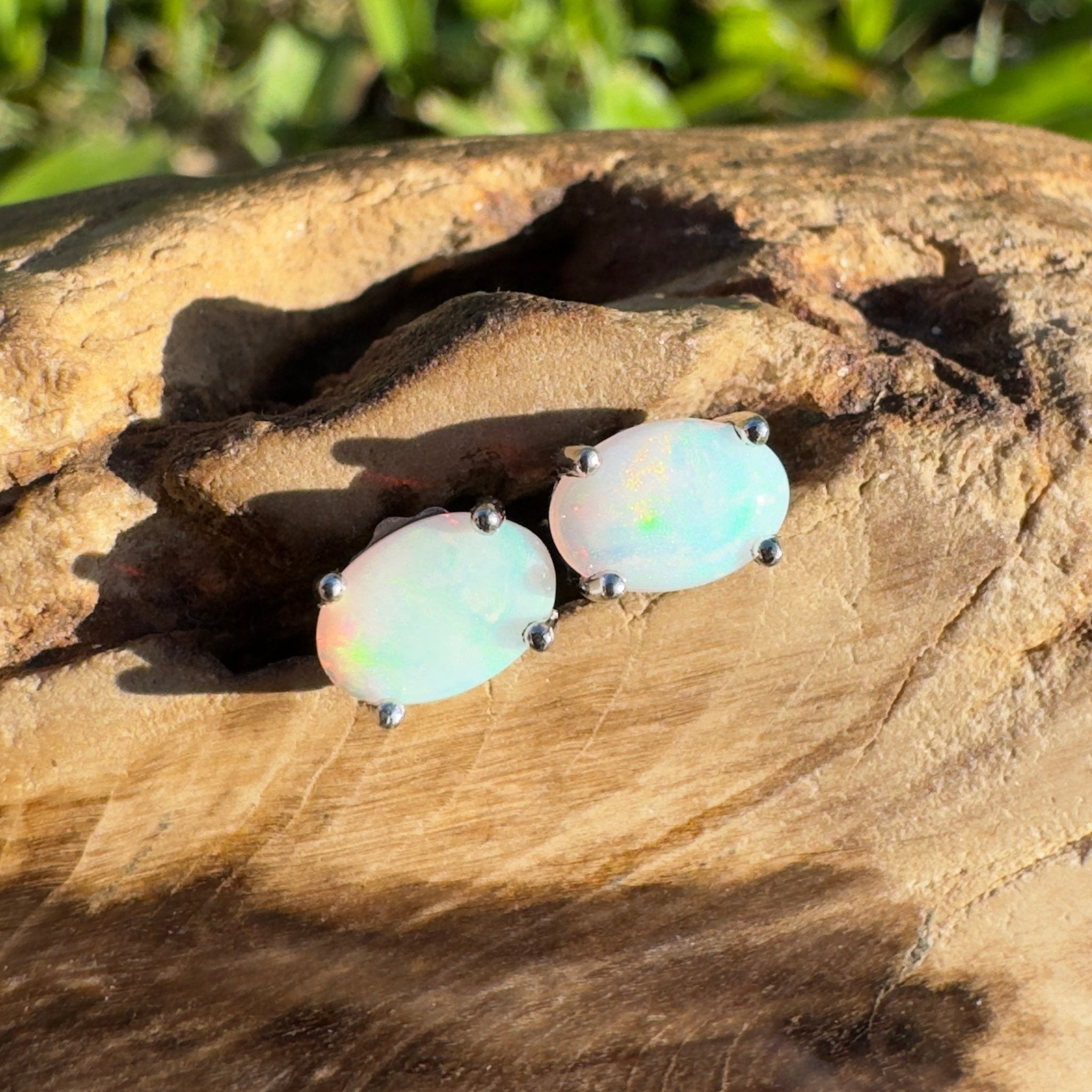 Kata Tjuta Colour ~ 0.6ct Coober Pedy Opal Sterling Silver Earrings (Copy)
