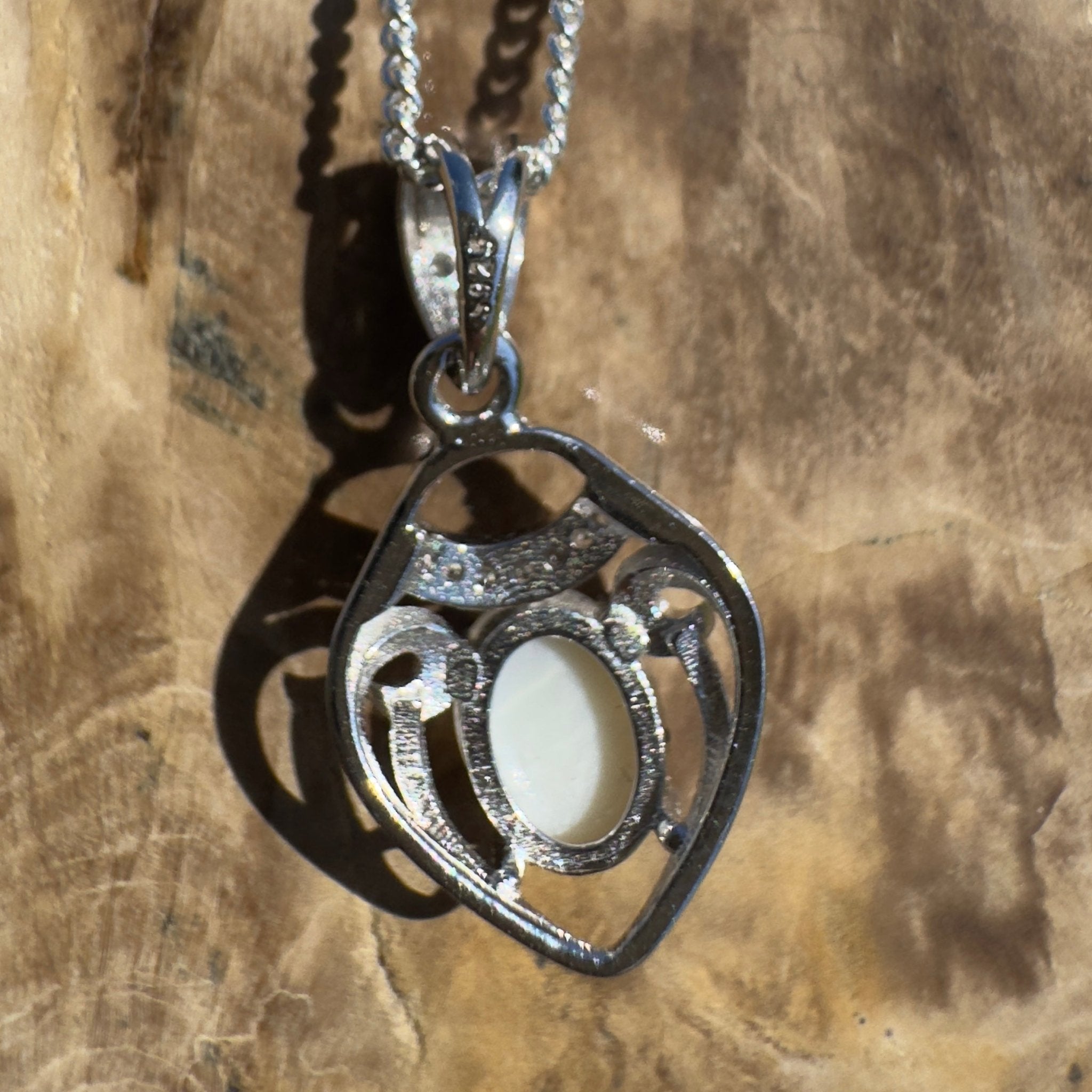 Kempe Road Gleam ~ 0.8ct Coober Pedy Opal 925 Silver Pendant