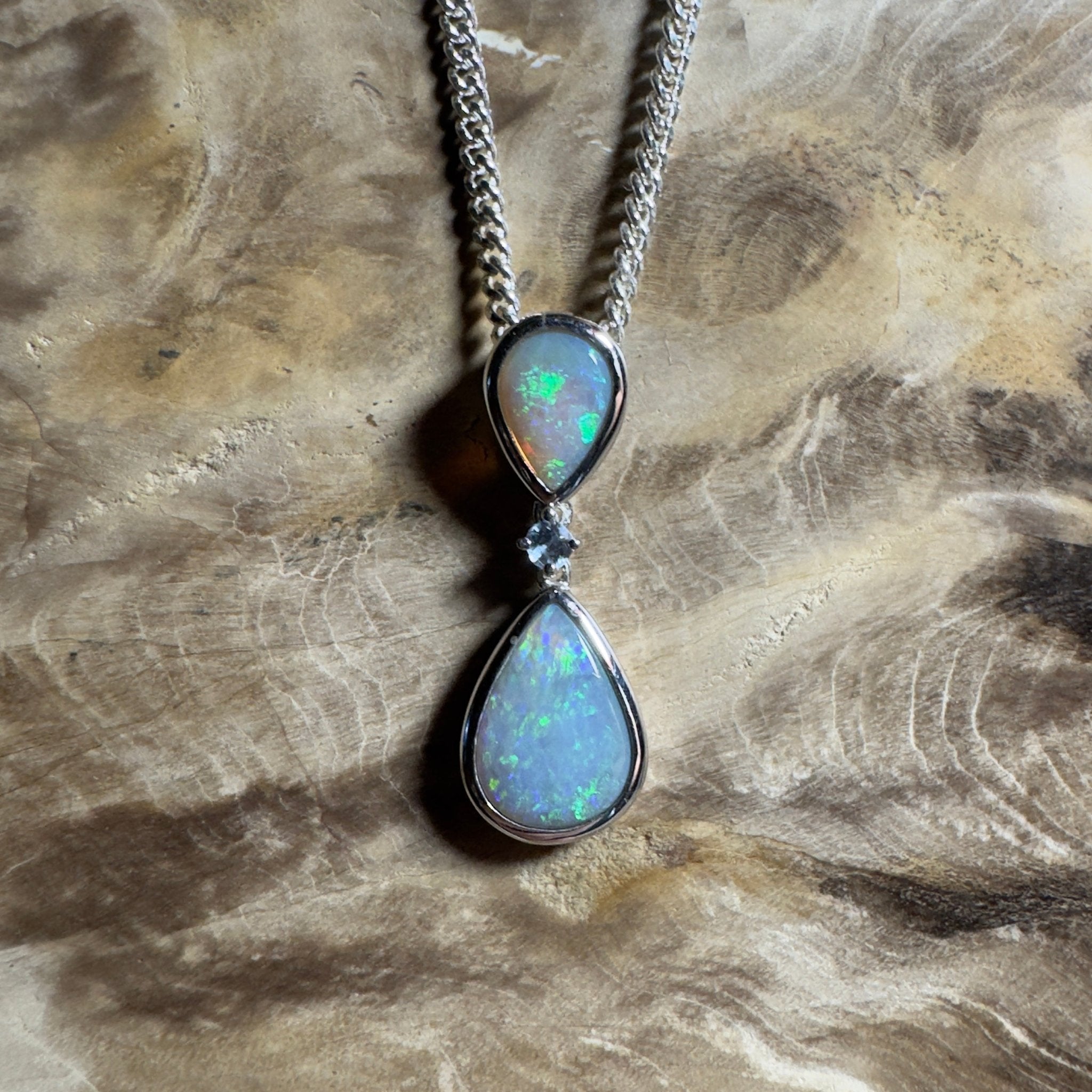 Kimberley Cascade ~ 1.8ct Mintabie Opal 925 Silver Pendant