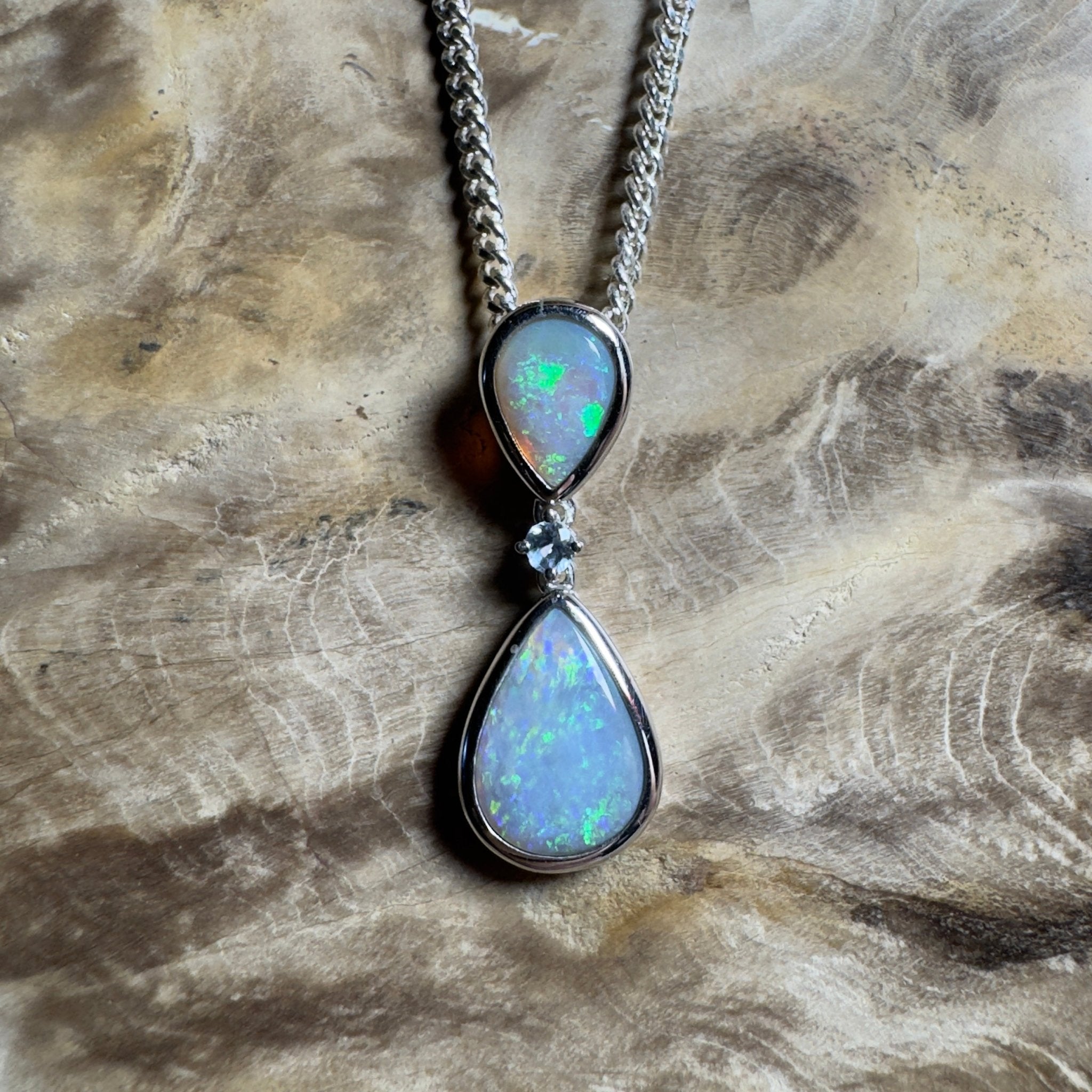 Kimberley Cascade ~ 1.8ct Mintabie Opal 925 Silver Pendant