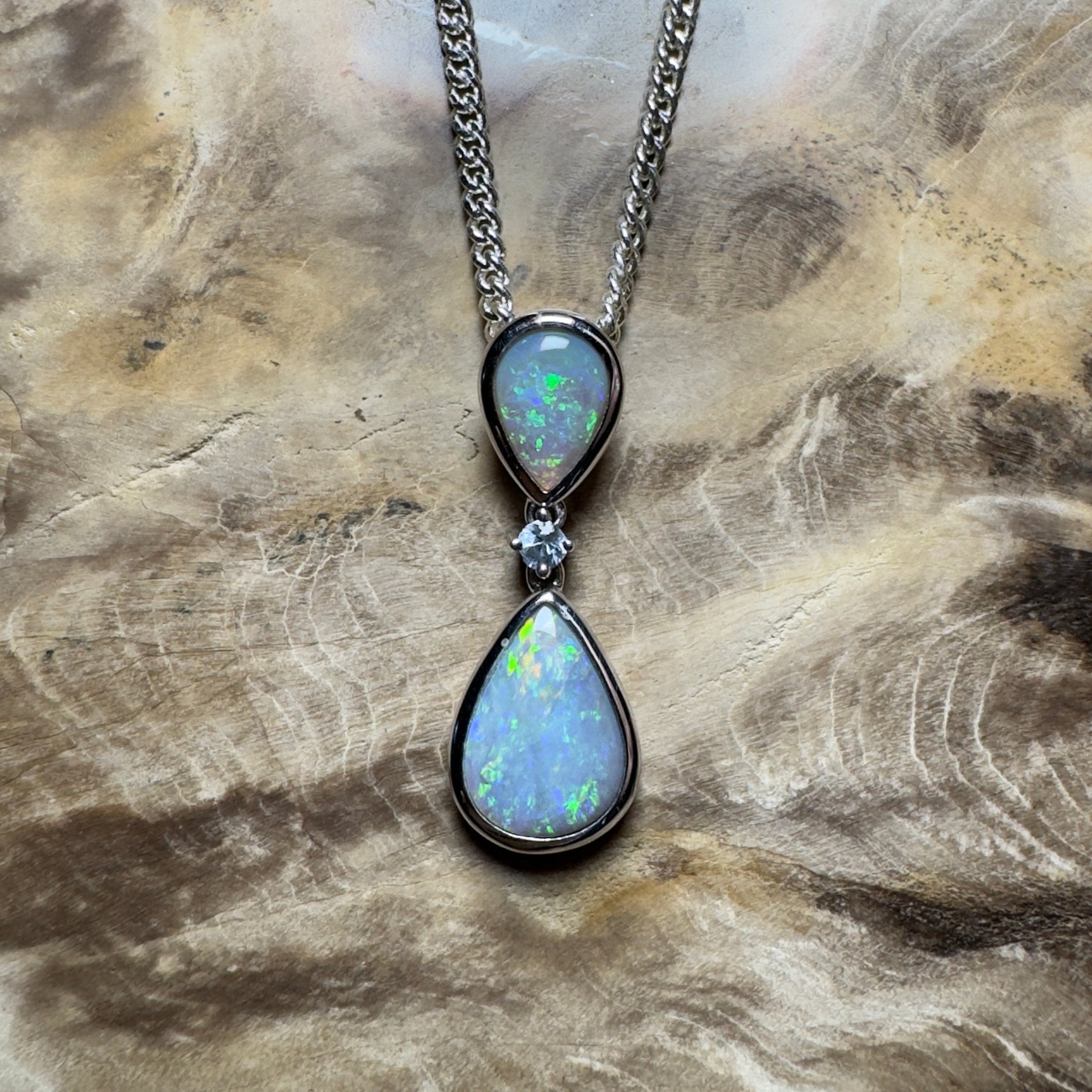 Kimberley Cascade ~ 1.8ct Mintabie Opal 925 Silver Pendant