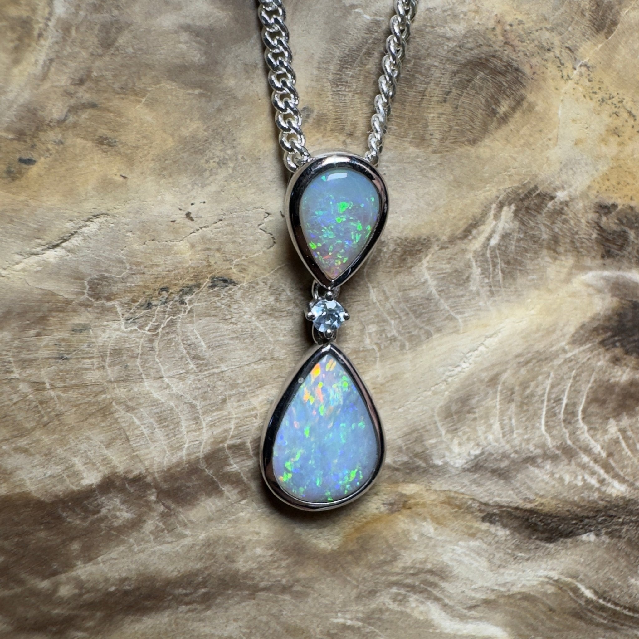 Kimberley Cascade ~ 1.8ct Mintabie Opal 925 Silver Pendant