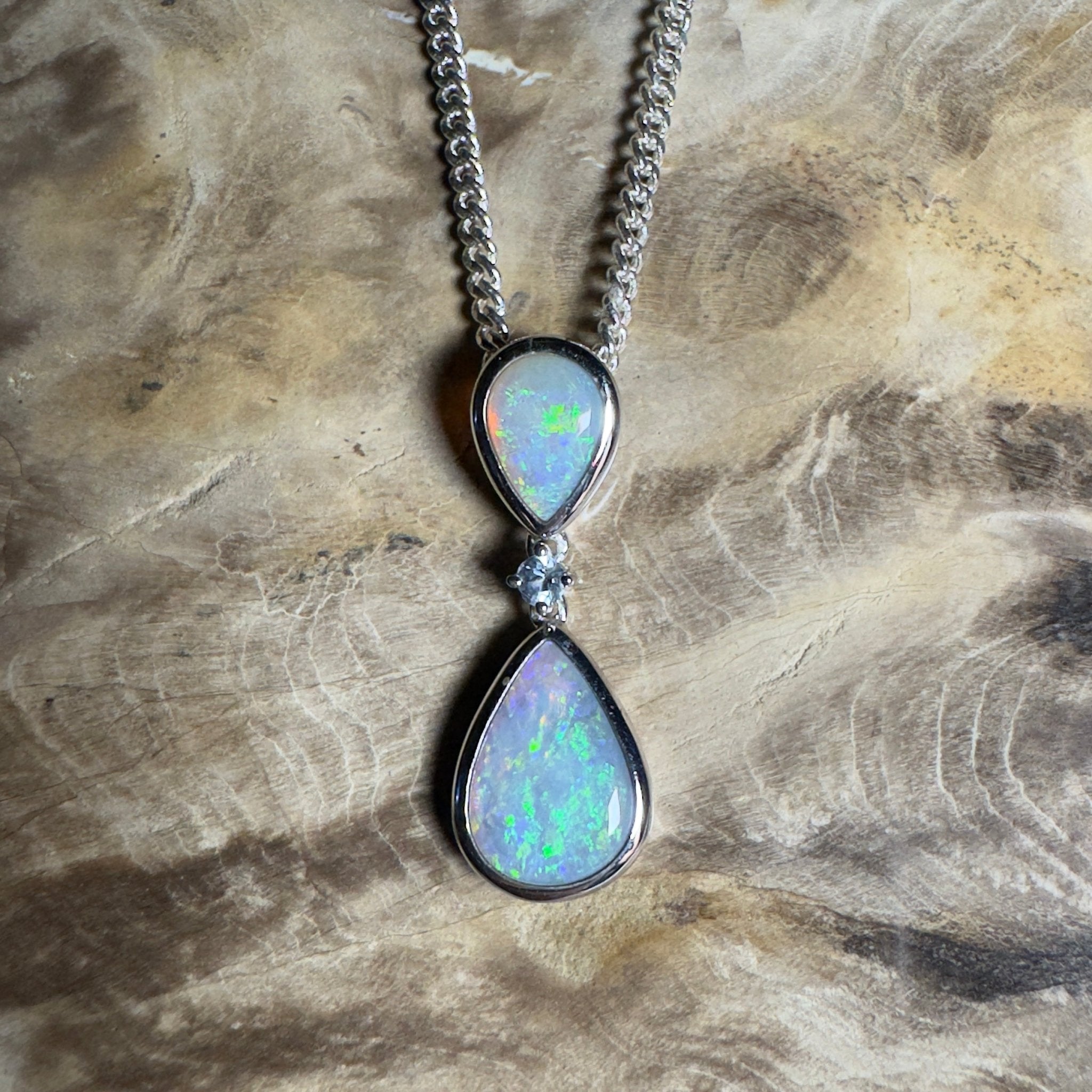 Kimberley Cascade ~ 1.8ct Mintabie Opal 925 Silver Pendant