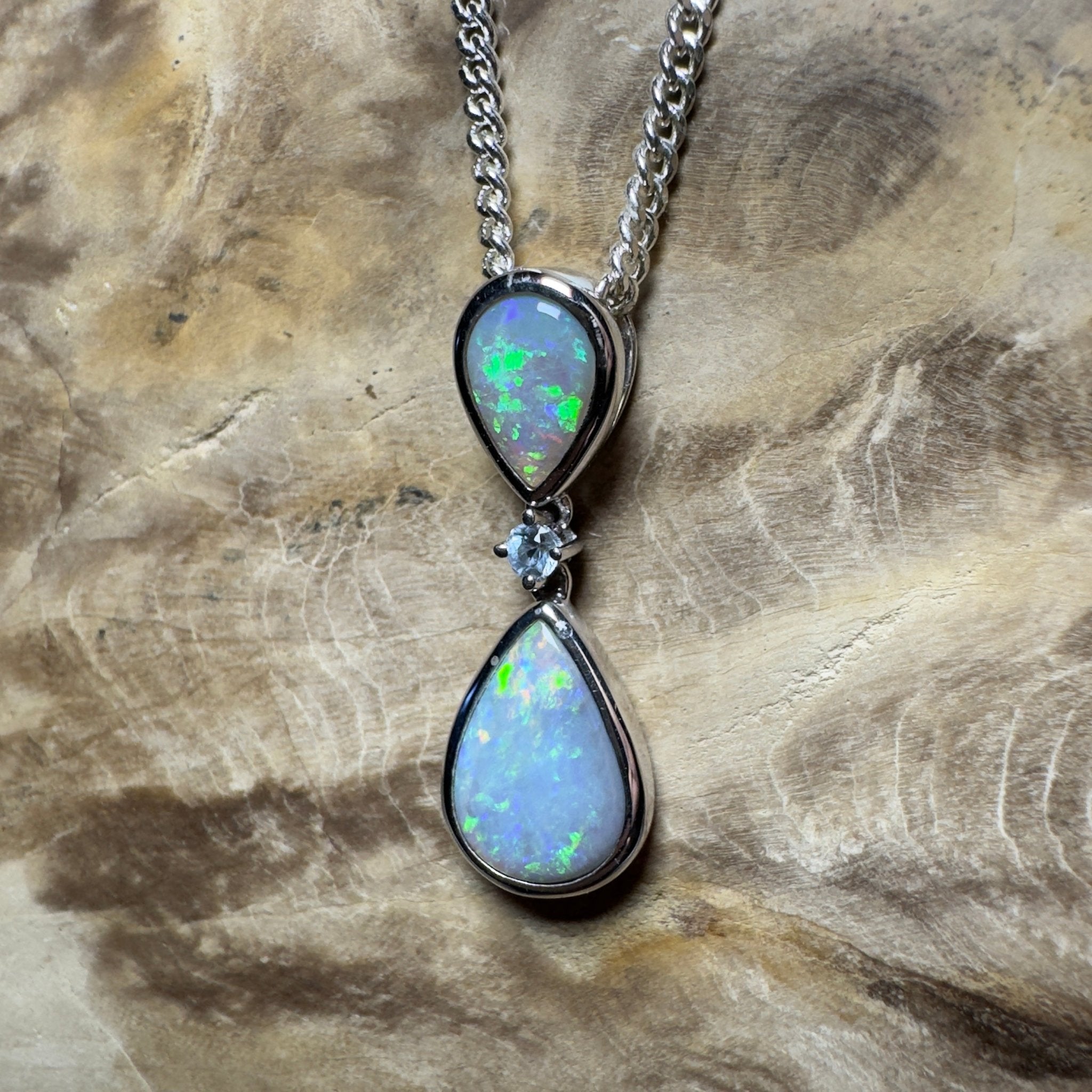 Kimberley Cascade ~ 1.8ct Mintabie Opal 925 Silver Pendant