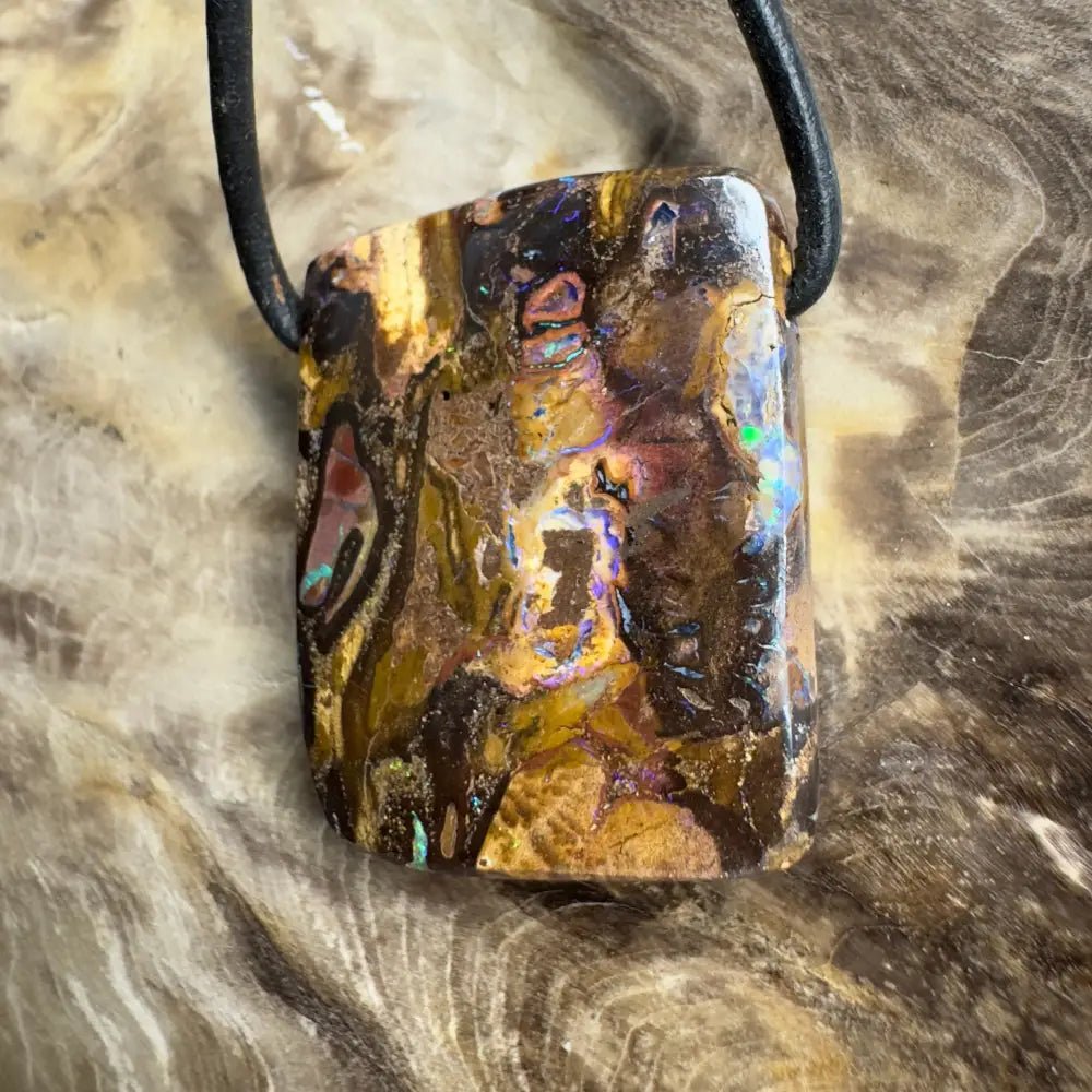 ‘Kimberley Sky' ~ Handcrafted 49ct Solid Queensland Koroit Opal Pendant Necklace