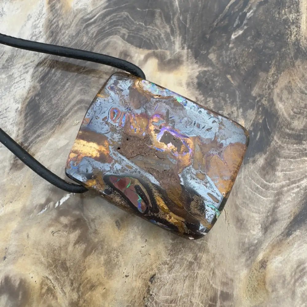 ‘Kimberley Sky' ~ Handcrafted 49ct Solid Queensland Koroit Opal Pendant Necklace