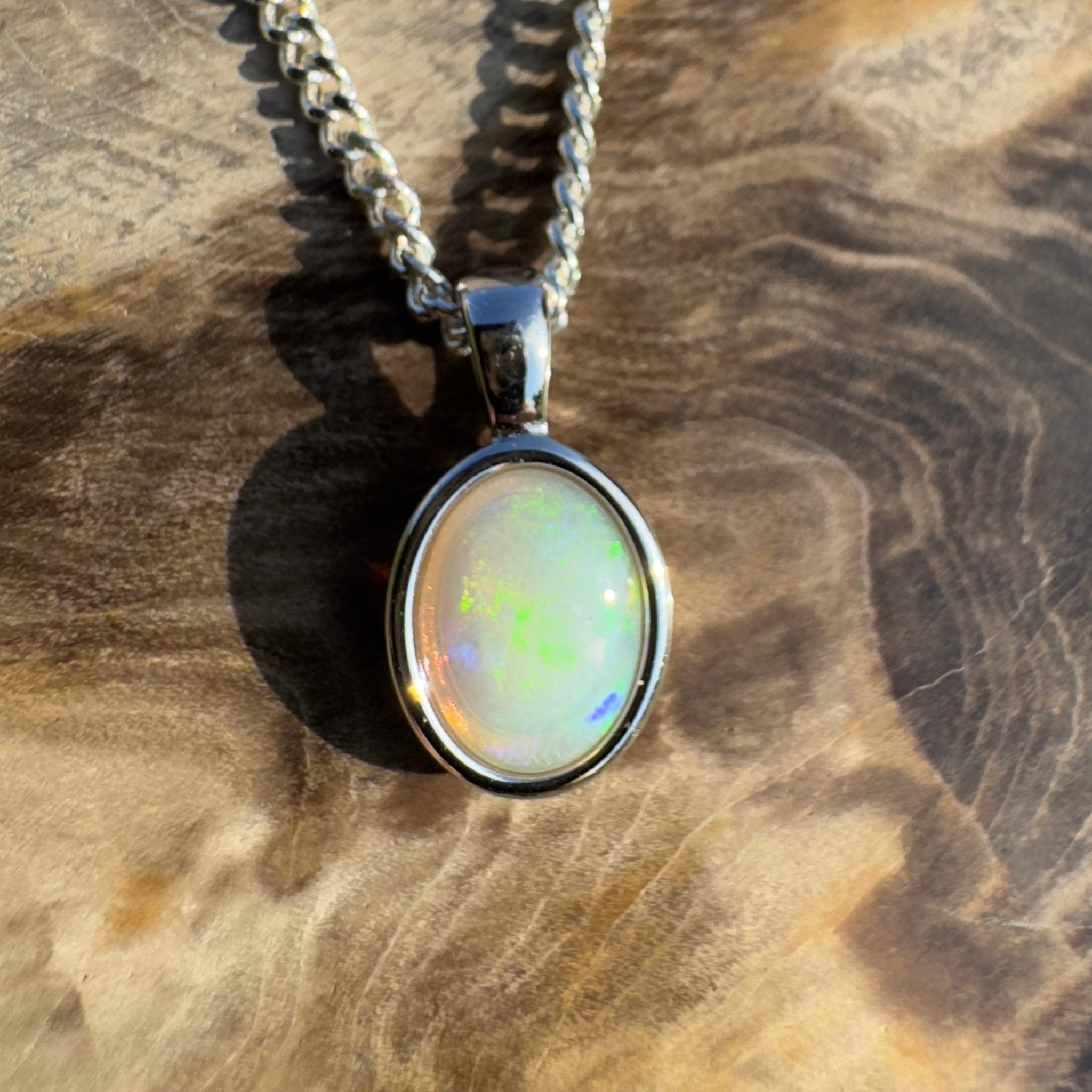 Lake Argyle Aurora – 0.7ct Coober Pedy Opal 925 Silver Pendant