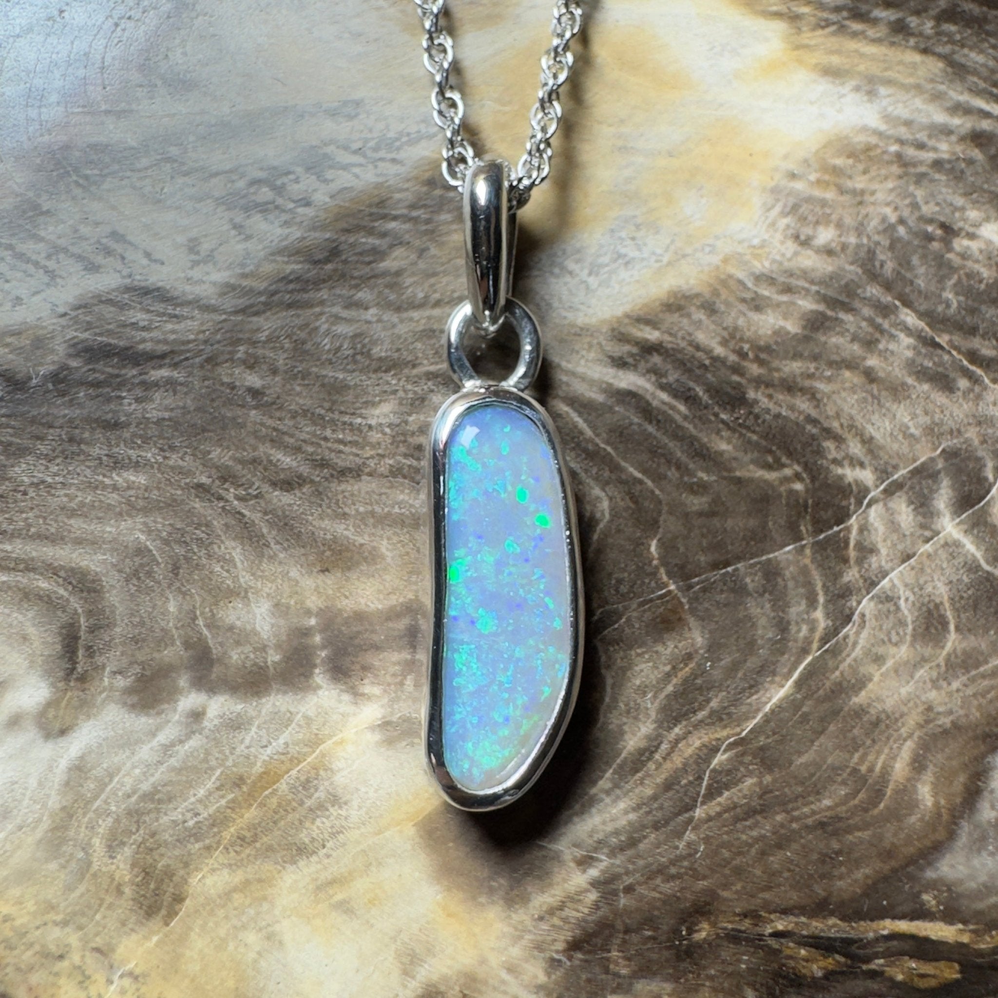 Lake Argyle Glow ~ 2.3ct Lightning Ridge Opal 925 Silver Pendant