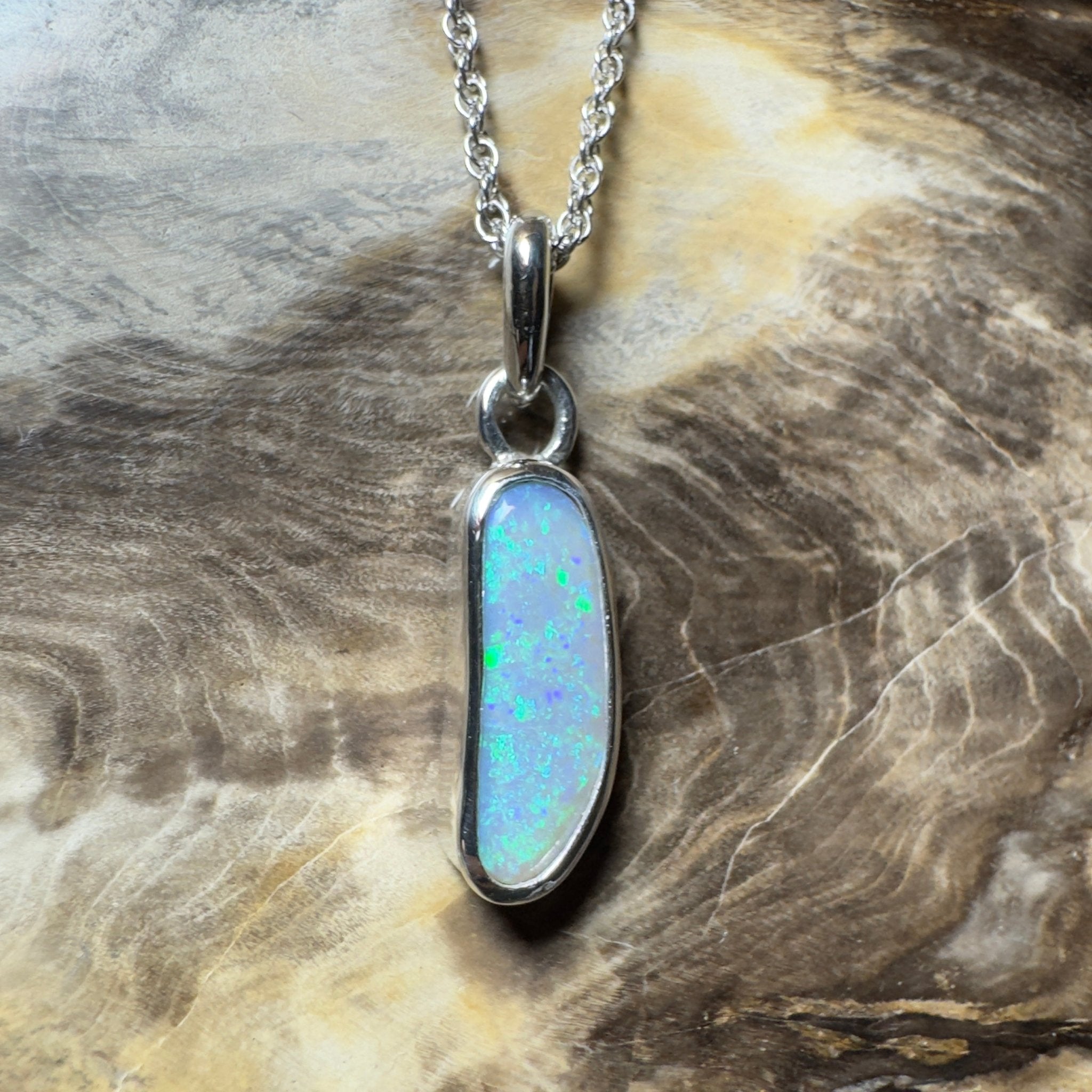 Lake Argyle Glow ~ 2.3ct Lightning Ridge Opal 925 Silver Pendant