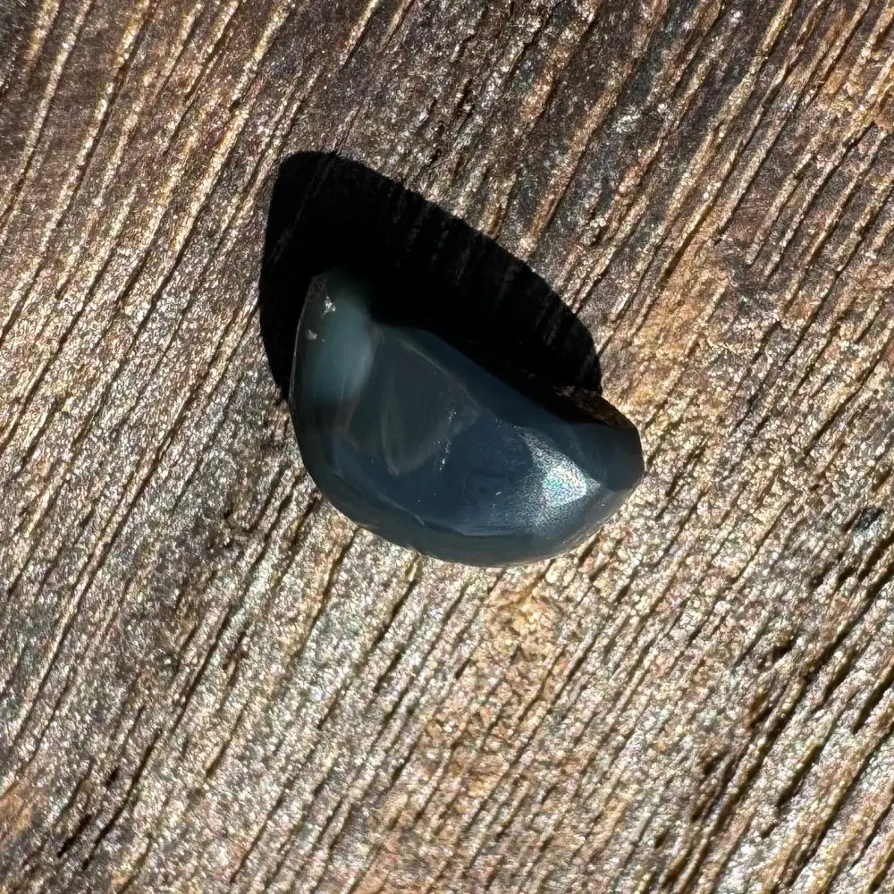 Polished dark green stone from Lightning Ridge Black Opal 1.4 carat solid hand-cut jewelry
